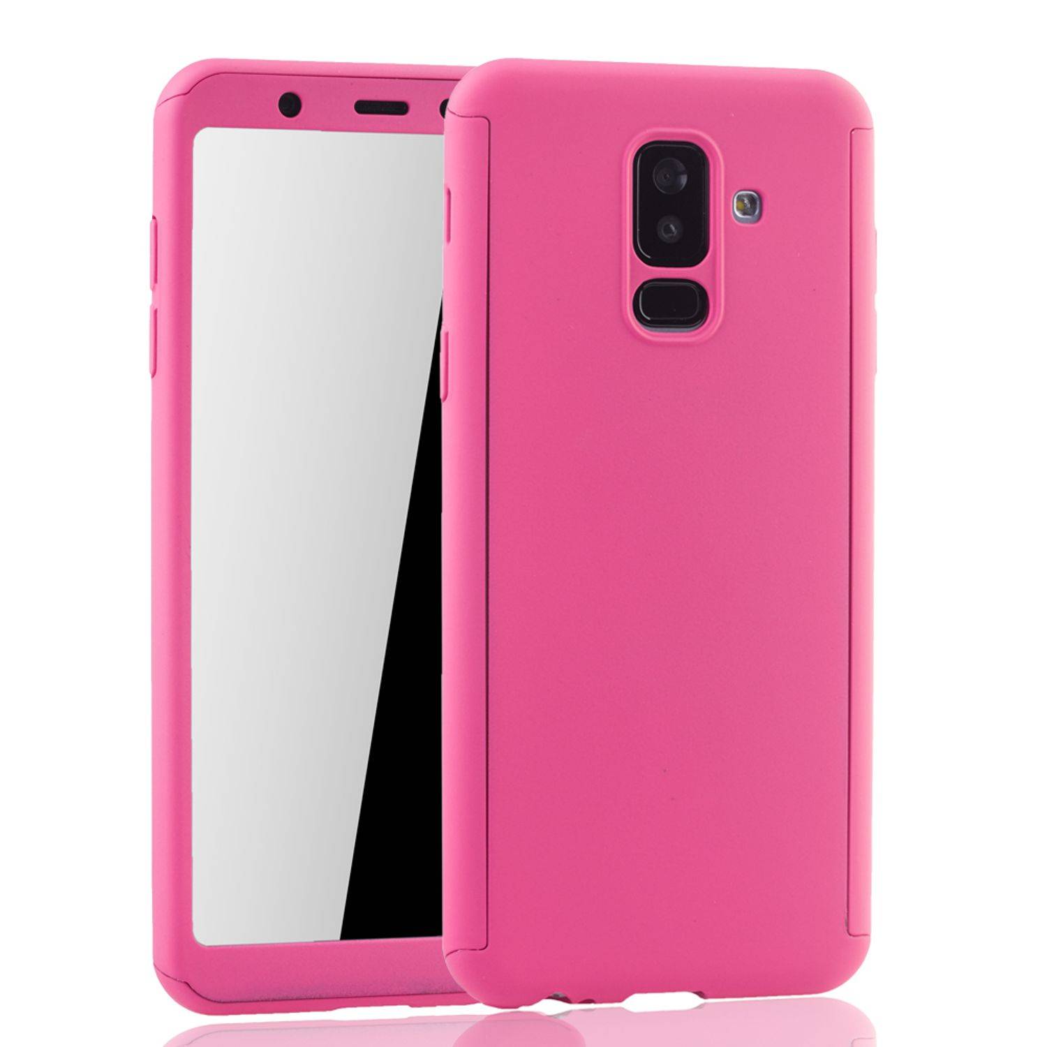 Samsung Galaxy A6 Plus (2018) Handyhülle 360 Grad Schutz Full Cover Rosa