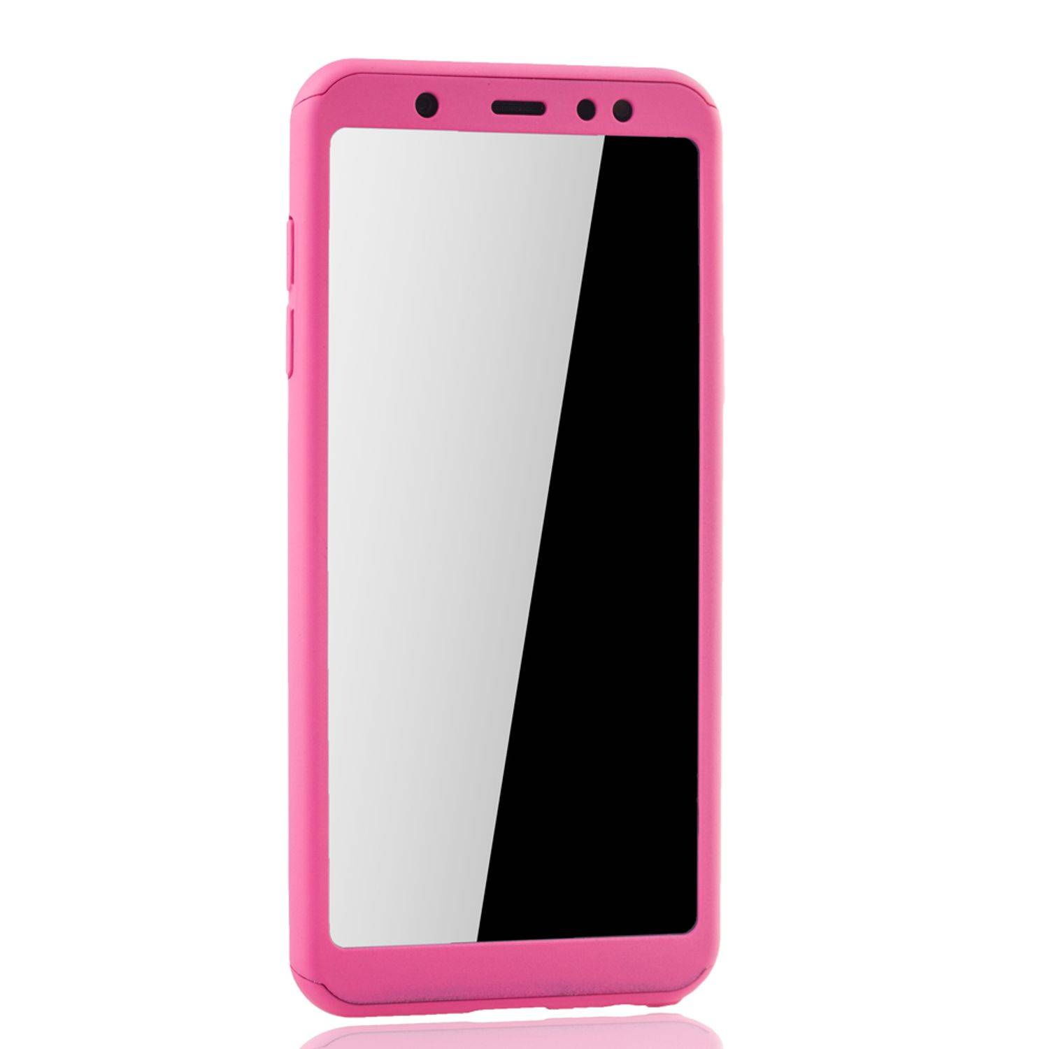 Samsung Galaxy A6 Plus (2018) Handyhülle 360 Grad Schutz Full Cover Rosa