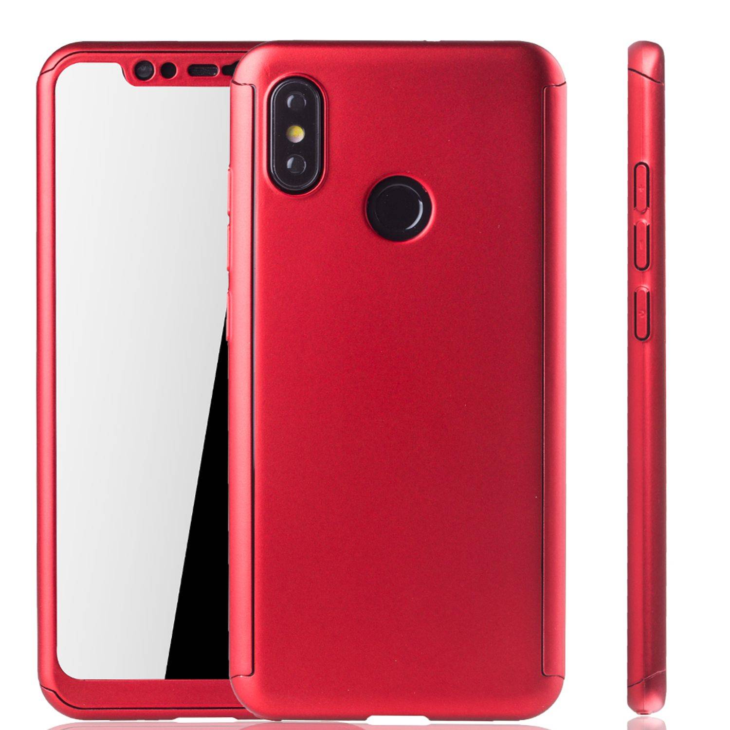 Xiaomi Mi 8 Handyhülle 360 Grad Schutz Full Cover Rot