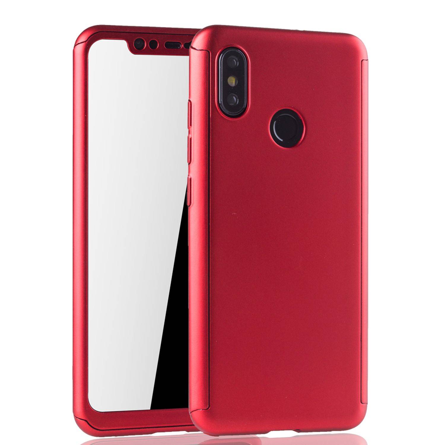 Xiaomi Mi 8 Handyhülle 360 Grad Schutz Full Cover Rot