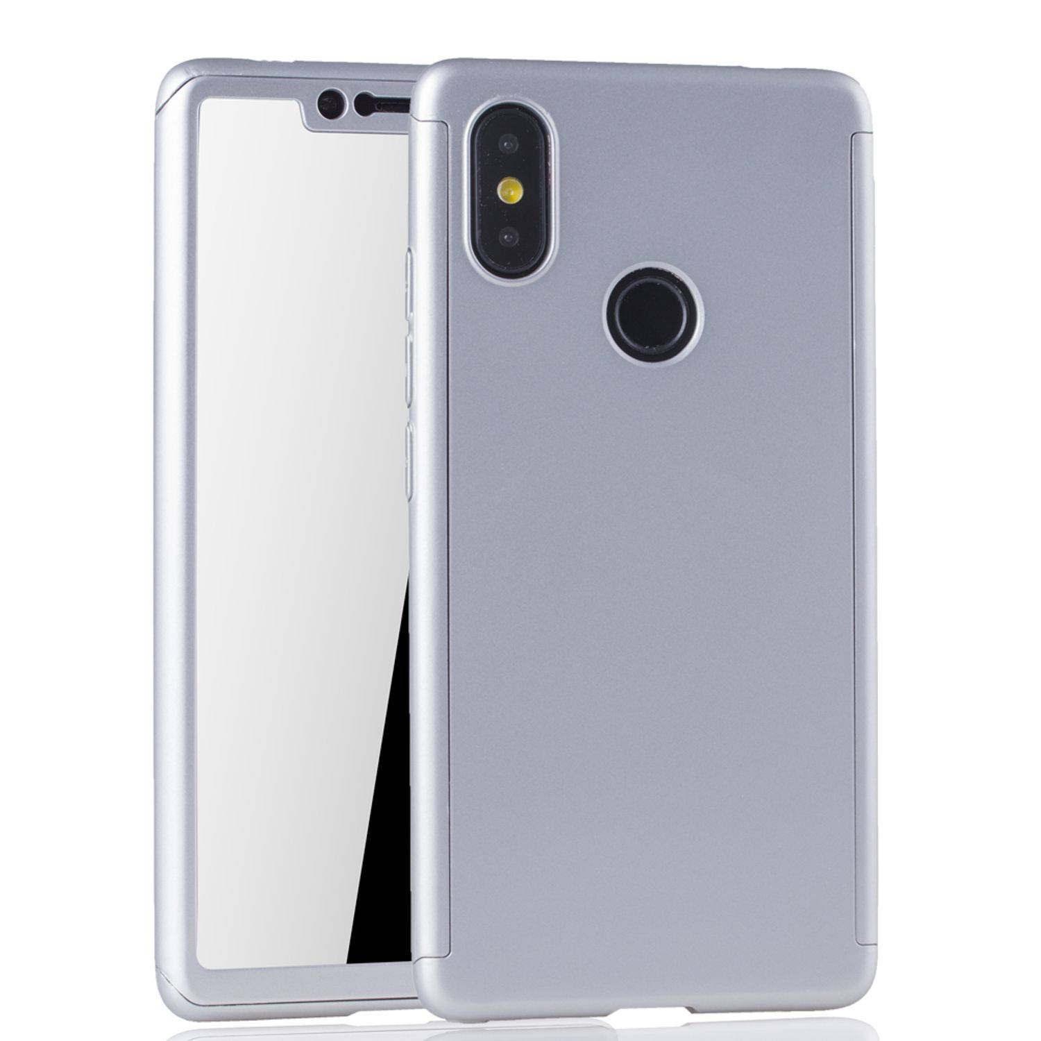 Xiaomi Mi 8 SE Handyhülle 360 Grad Schutz Full Cover Silber