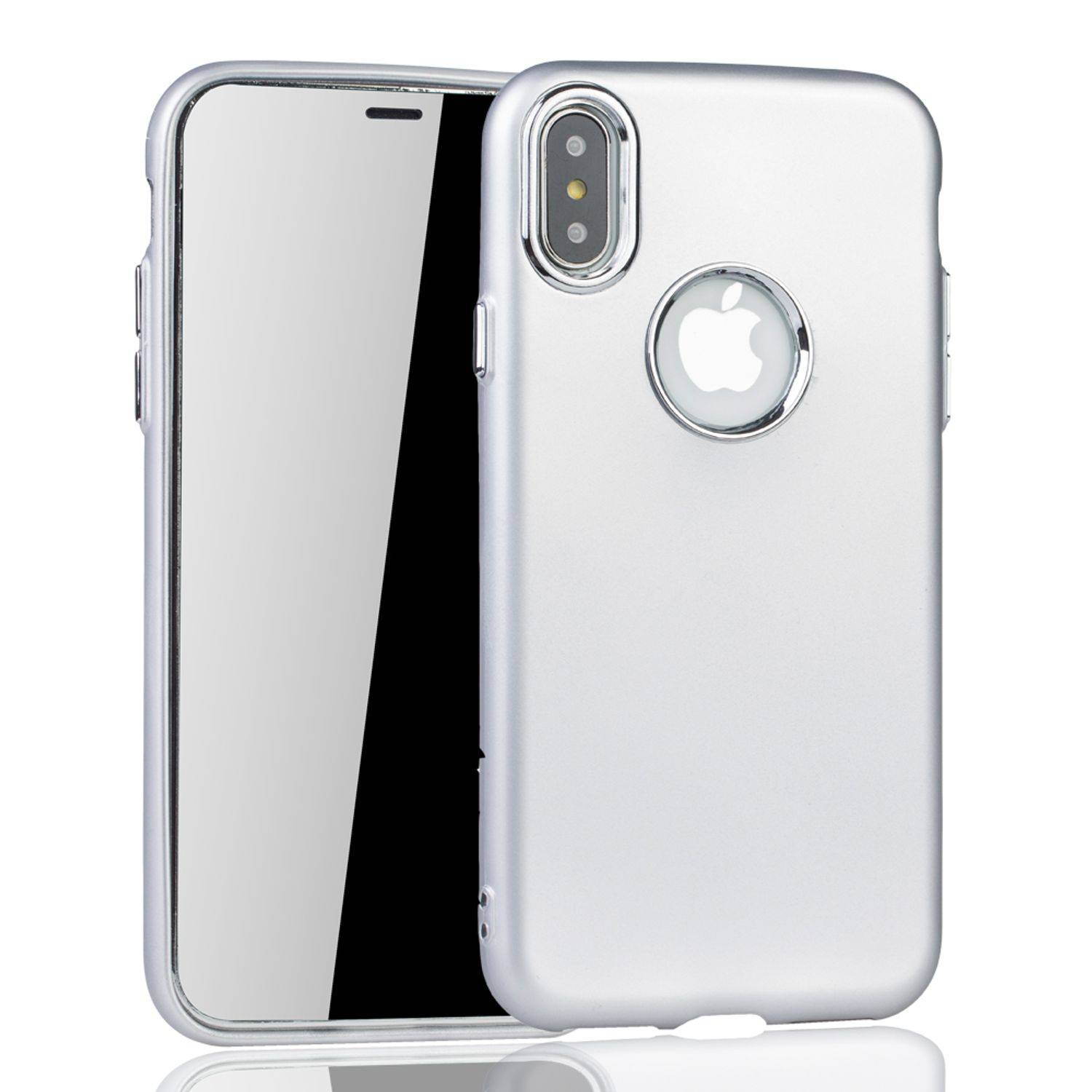 Apple iPhone X / iPhone XS Handyhülle Backcover Silber