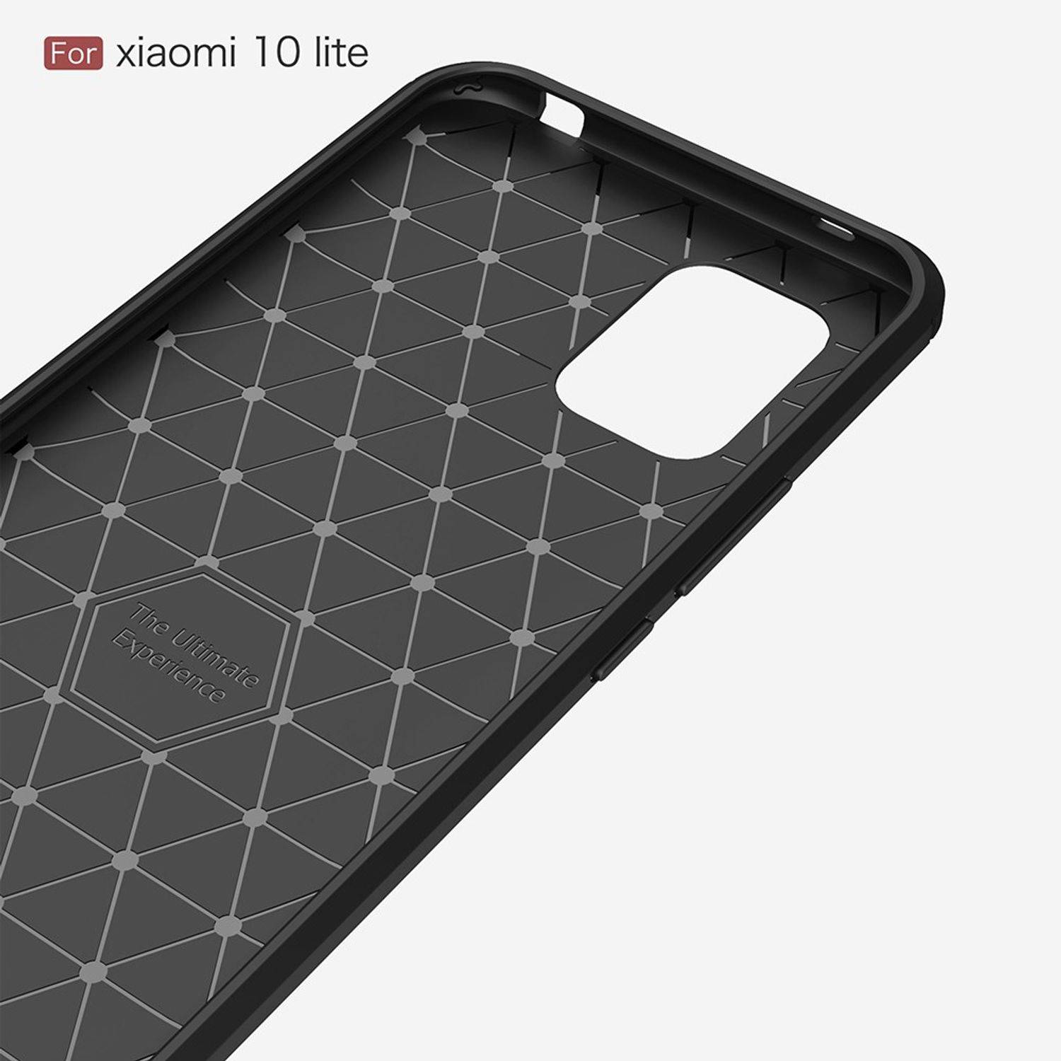 Xiaomi Mi 10 Lite Handyhülle Carbon Optik Backcover Blau