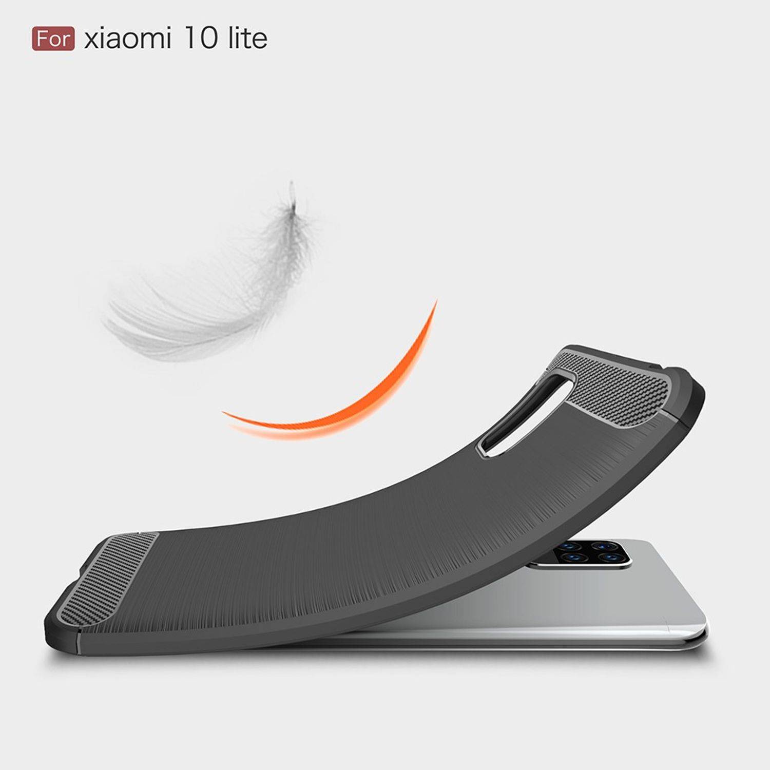 Xiaomi Mi 10 Lite Handyhülle Carbon Optik Backcover Blau
