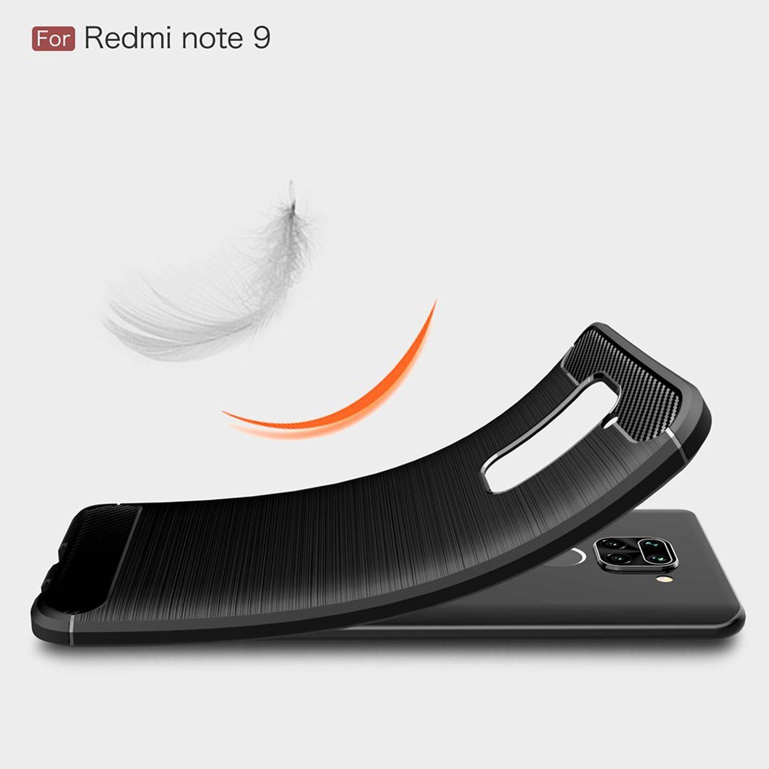 Xiaomi Redmi Note 9 Handyhülle Carbon Optik Backcover Blau