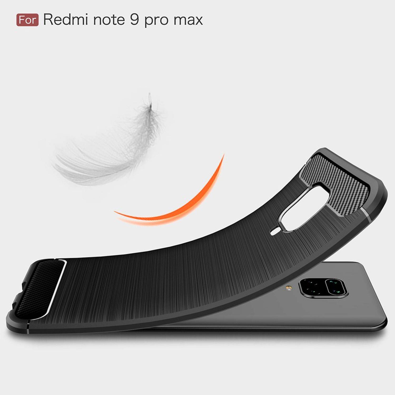 Xiaomi Redmi Note 9S Handyhülle Carbon Optik Backcover Grau