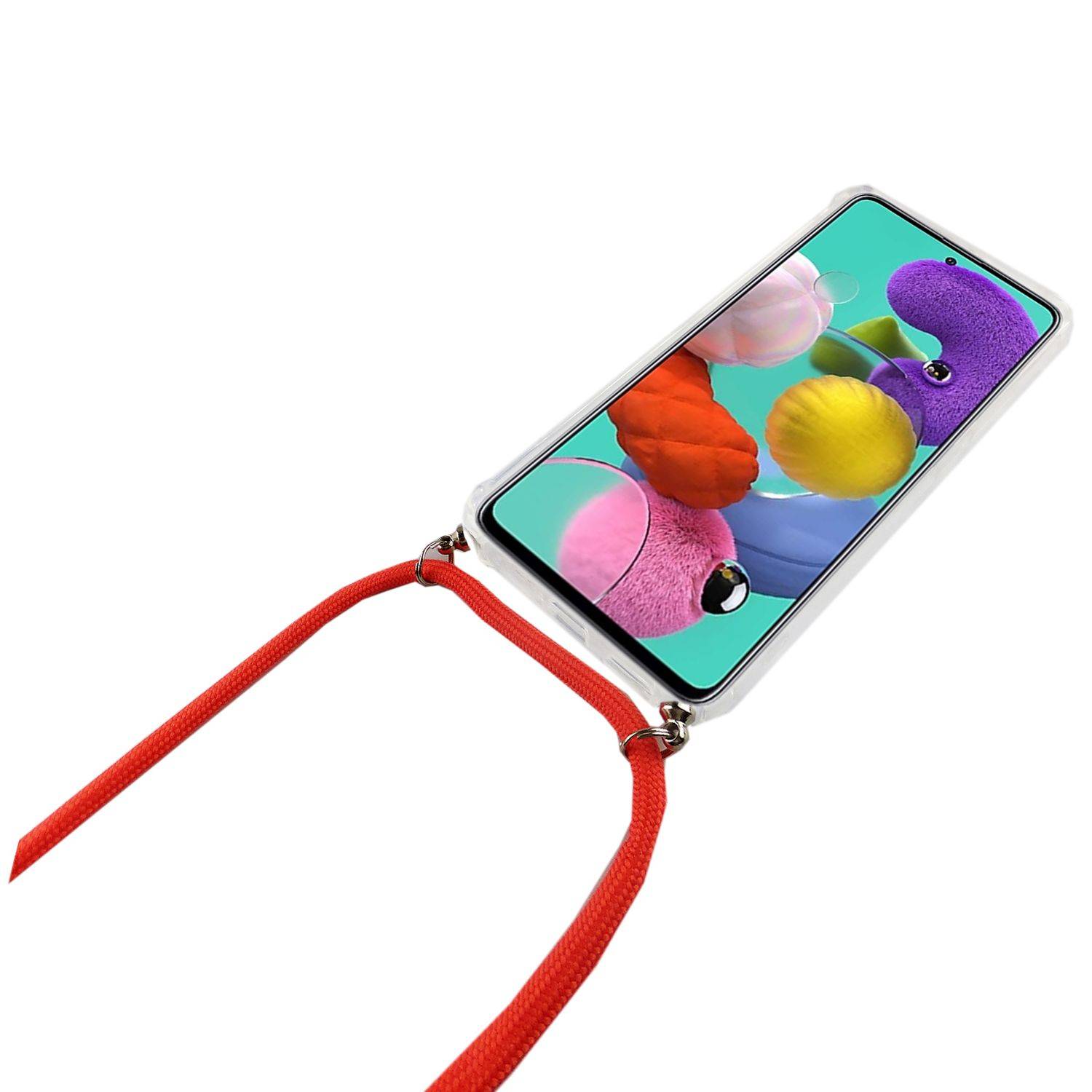 Samsung Galaxy A51 Handykette Handyhülle Umhängetasche Transparent