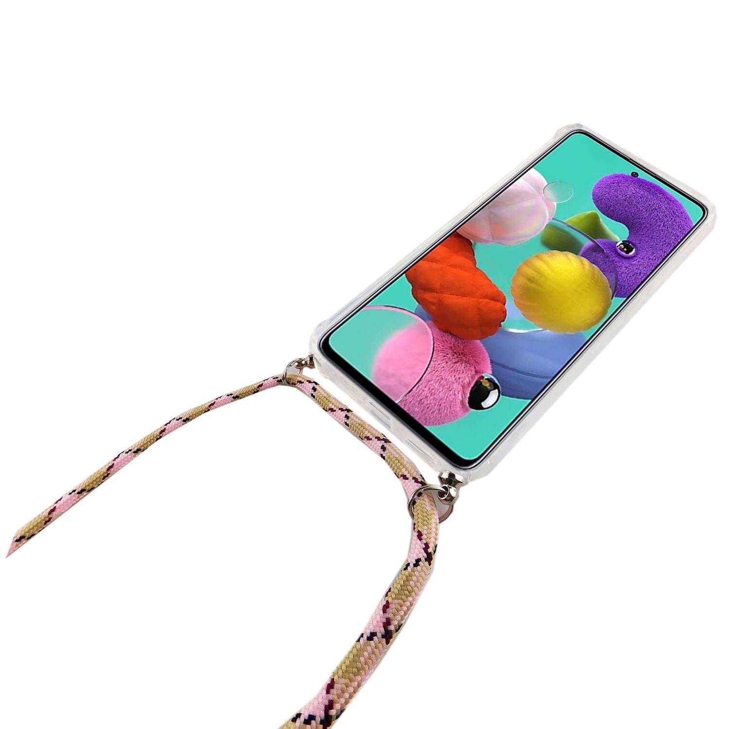 Samsung Galaxy A51 Handykette Handyhülle Umhängetasche Transparent