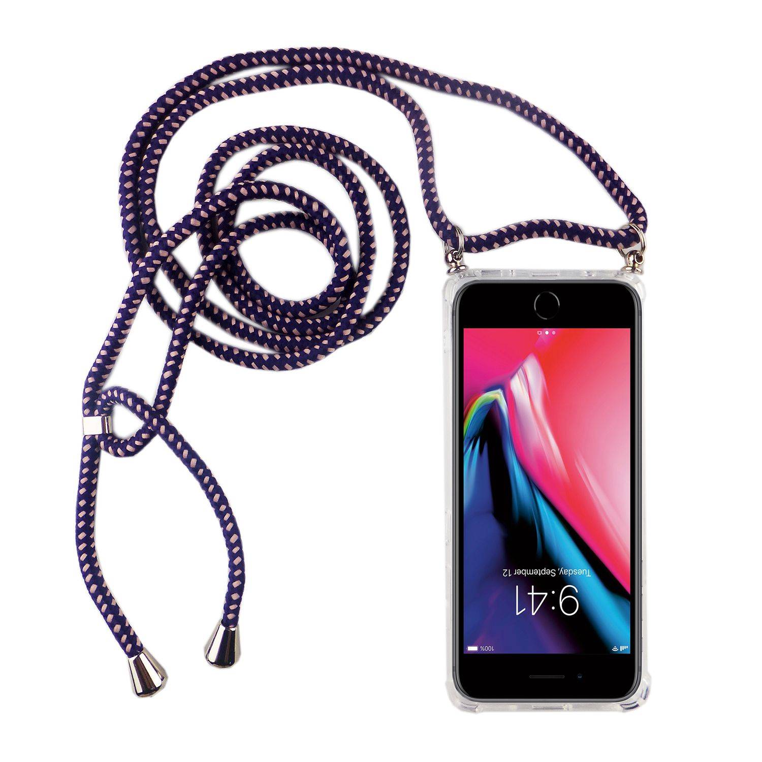 Apple iPhone 7 Plus / iPhone 8 Plus Handykette Handyhülle Umhängetasche Transparent