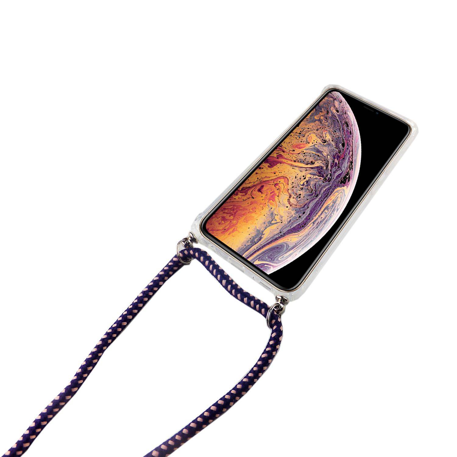 Apple iPhone XS Max Handykette Handyhülle Umhängetasche Transparent