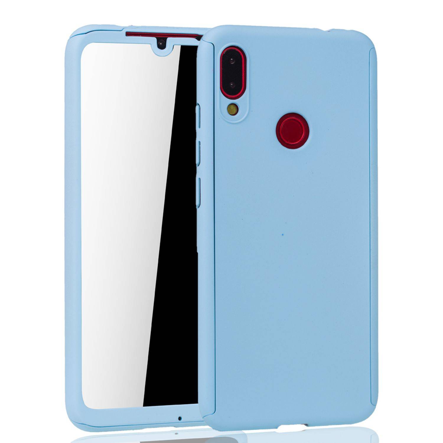 Xiaomi Redmi Note 7 / Redmi Note 7 Pro Handyhülle 360 Grad Schutz Full Cover Blau