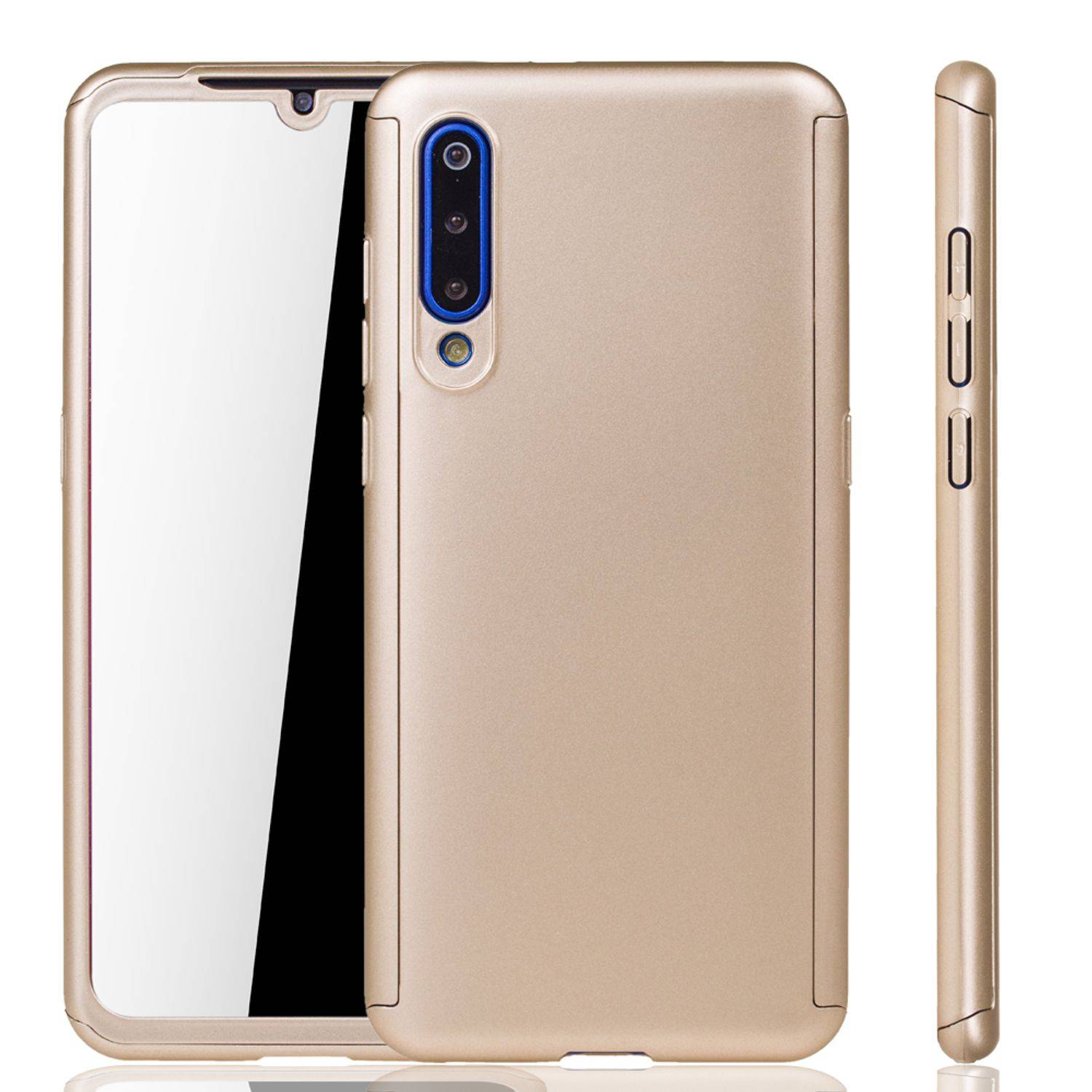 Xiaomi Mi 9 Handyhülle 360 Grad Schutz Full Cover Gold