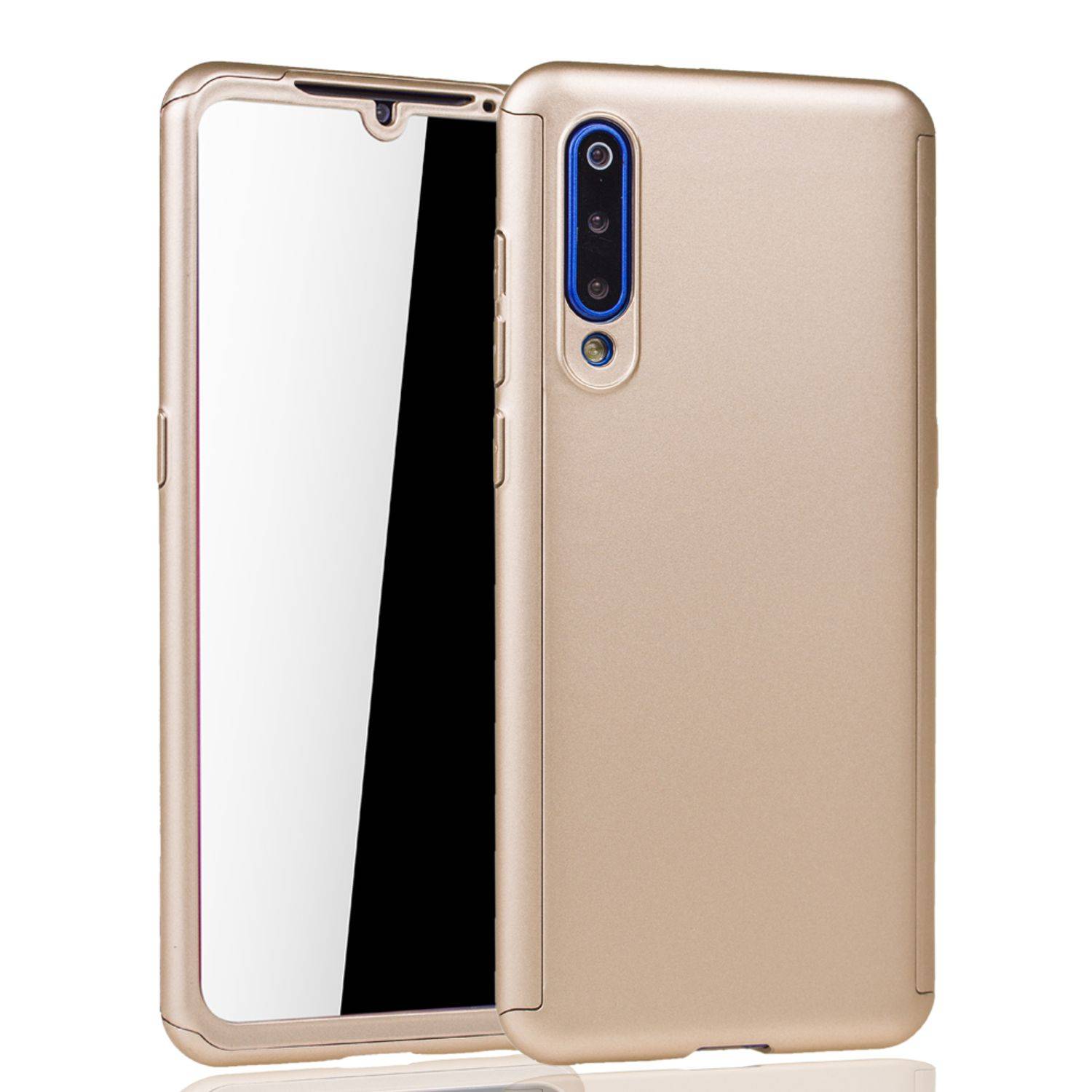 Xiaomi Mi 9 Handyhülle 360 Grad Schutz Full Cover Gold