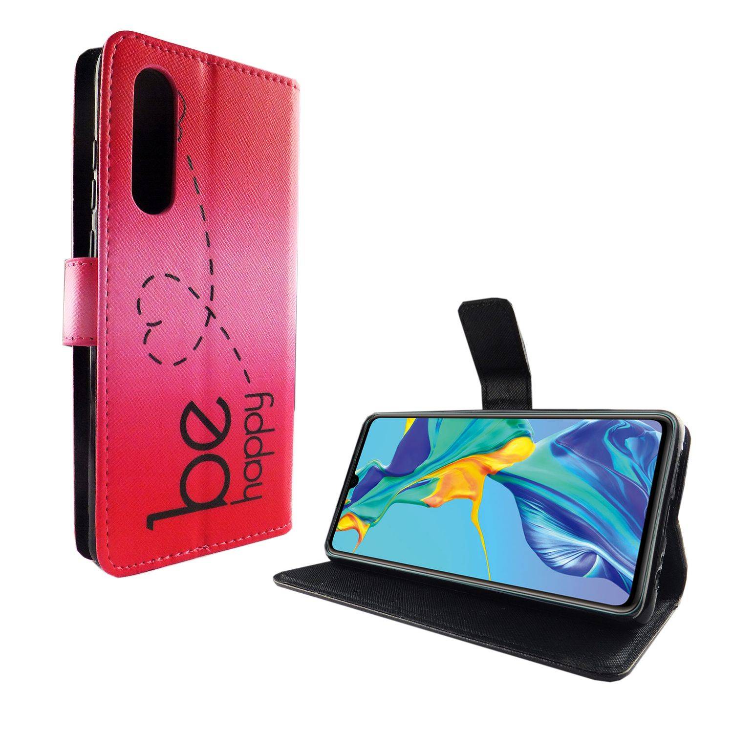 Huawei P30 Handyhülle Bookcover Rosa