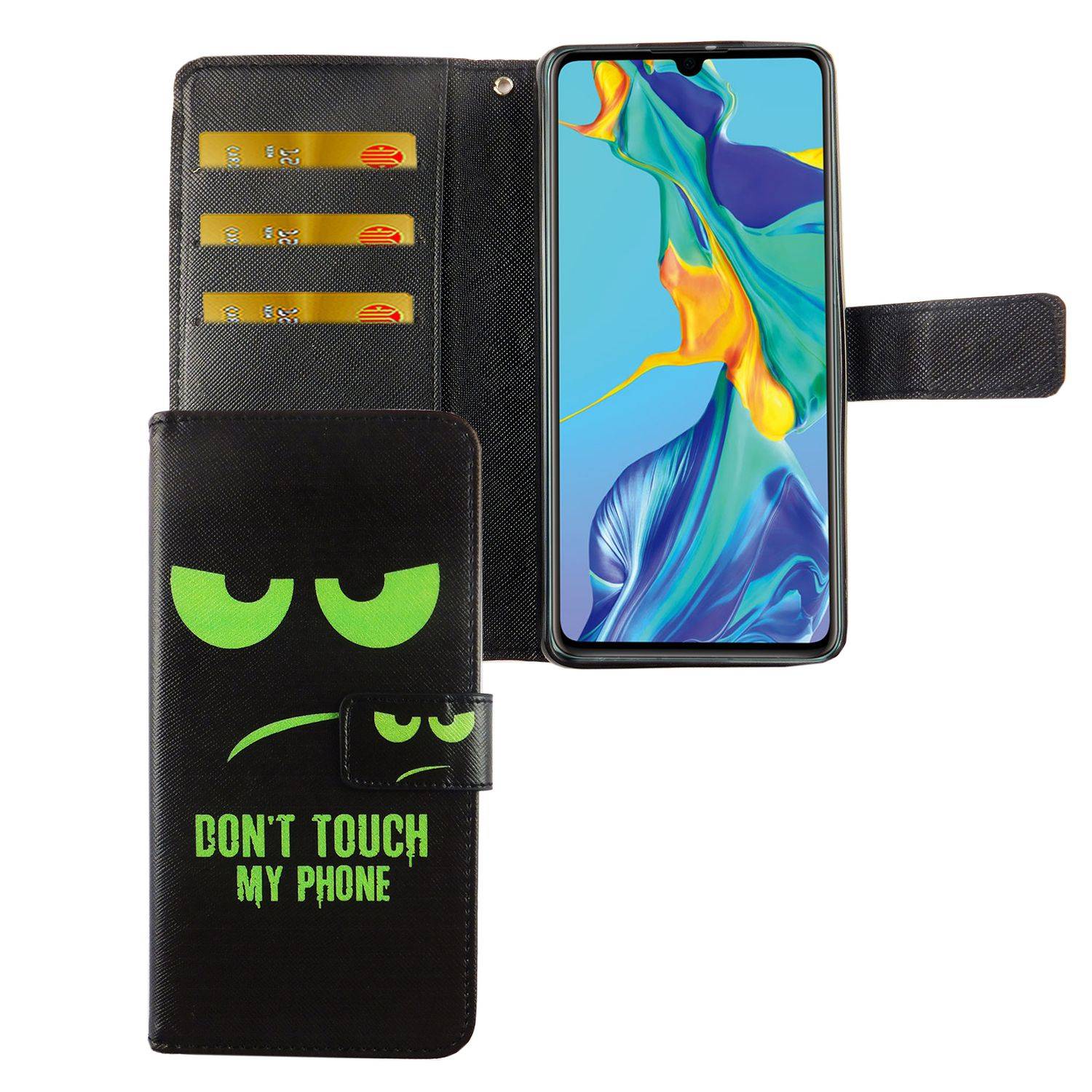 Huawei P30 Handyhülle Bookcover Grün