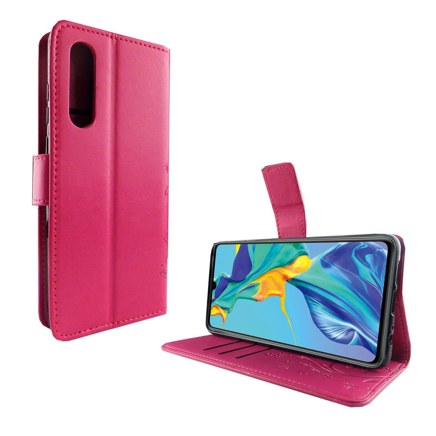 Huawei P30 Handyhülle Bookcover Rosa