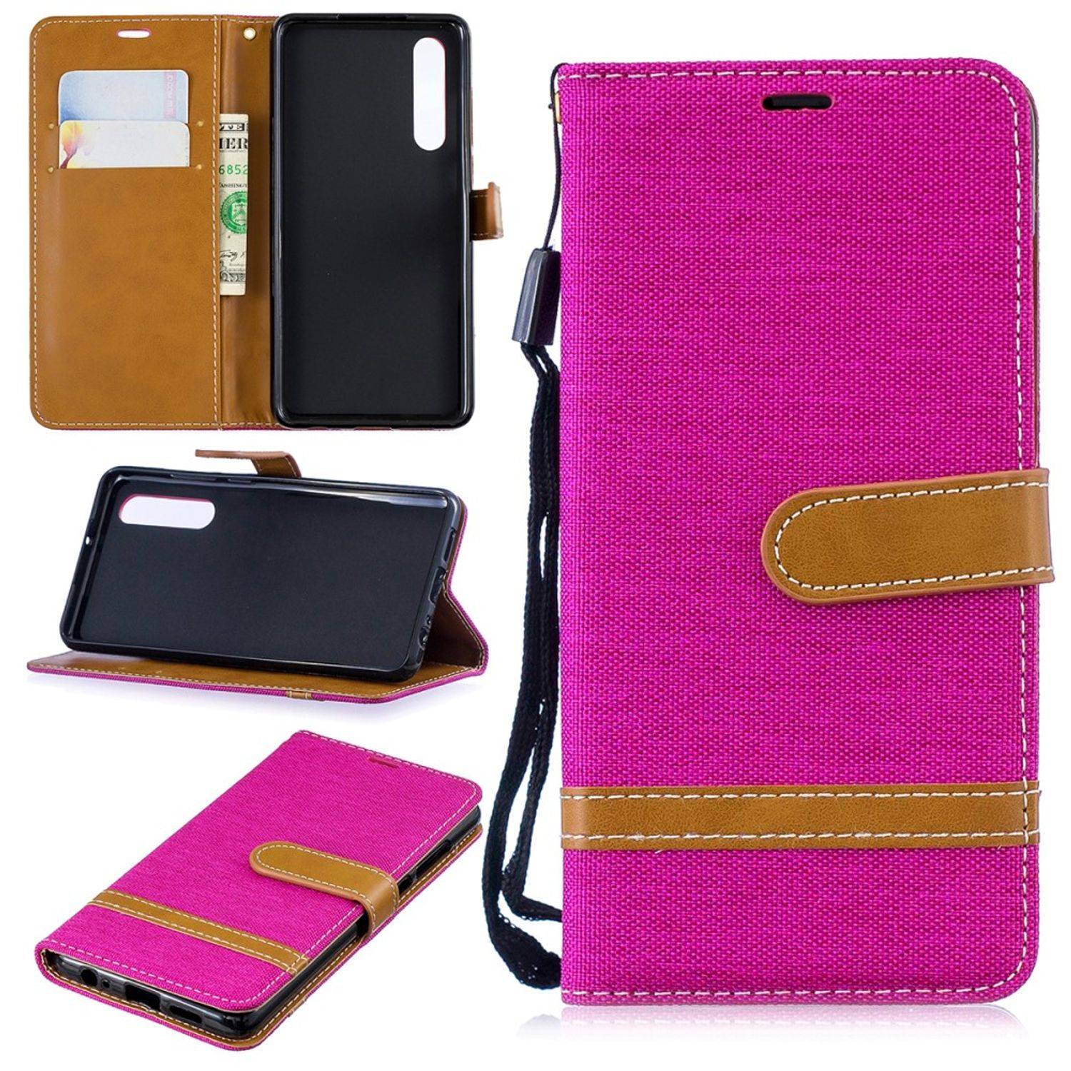 Huawei P30 Handyhülle Bookcover Rosa