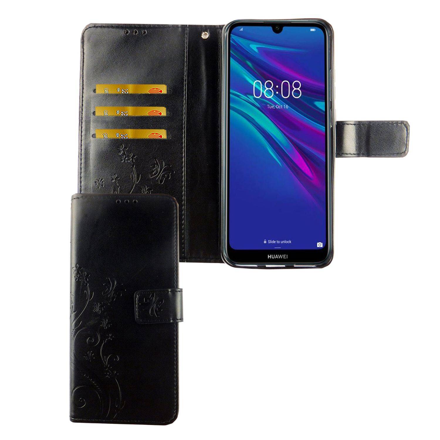 Huawei Y6 (2019) Handyhülle Bookcover Schwarz