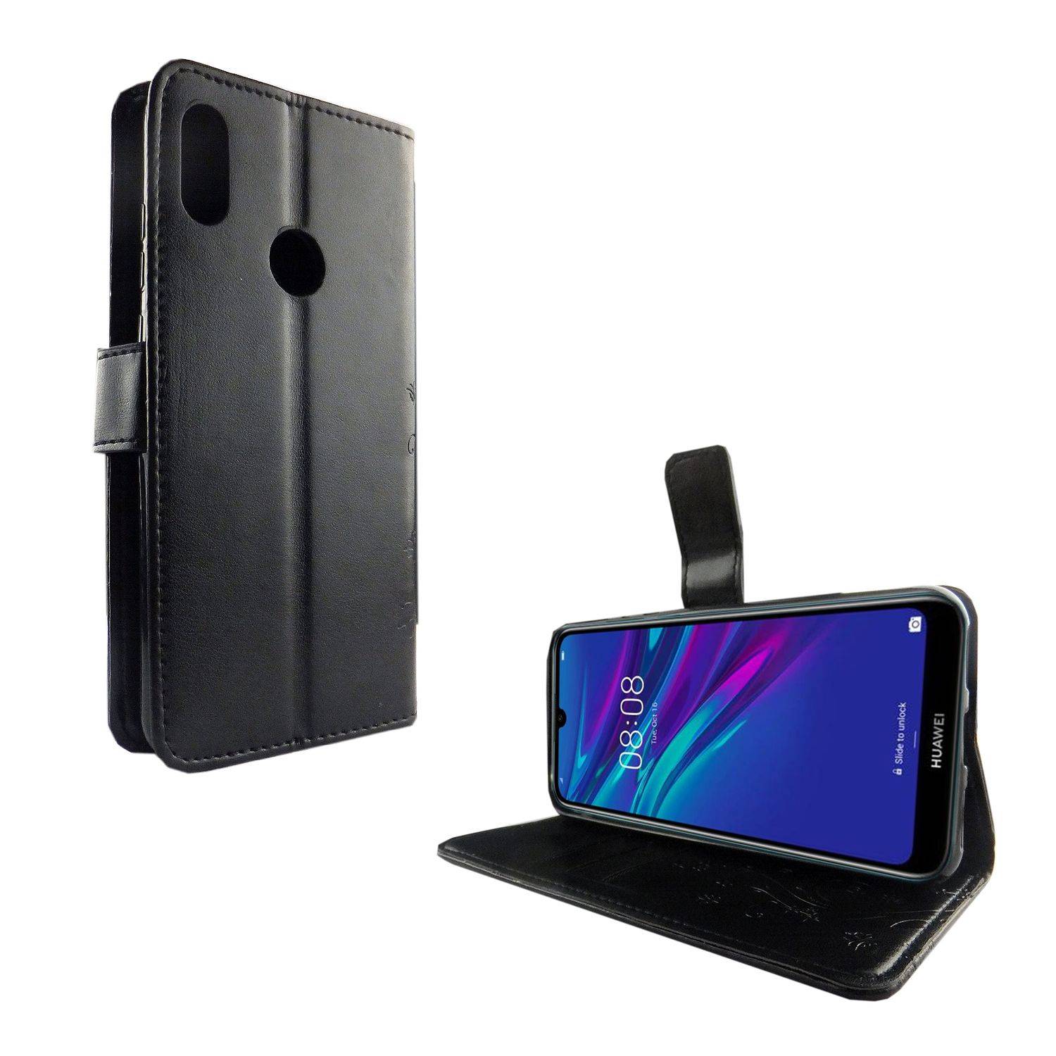 Huawei Y6 (2019) Handyhülle Bookcover Schwarz