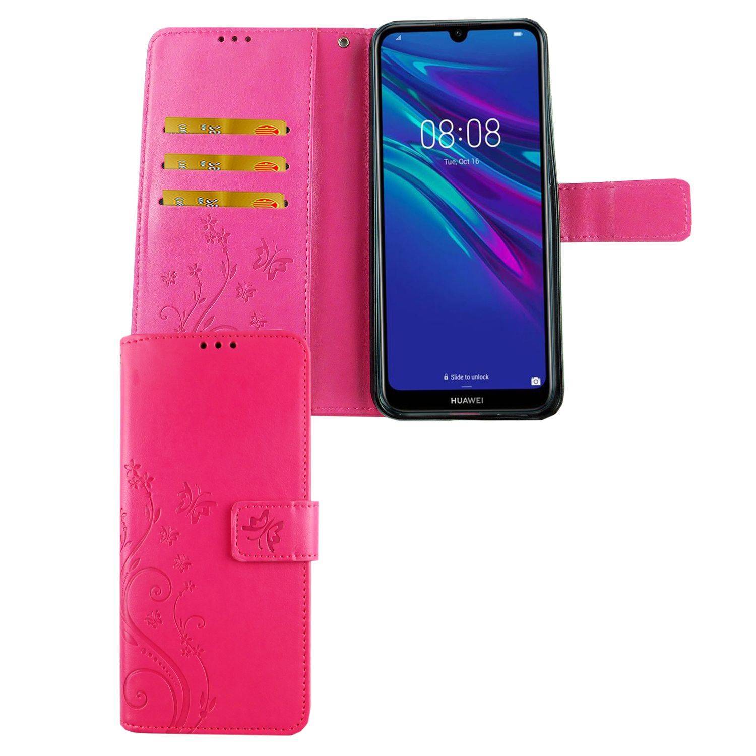Huawei Y6 (2019) Handyhülle Bookcover Rosa