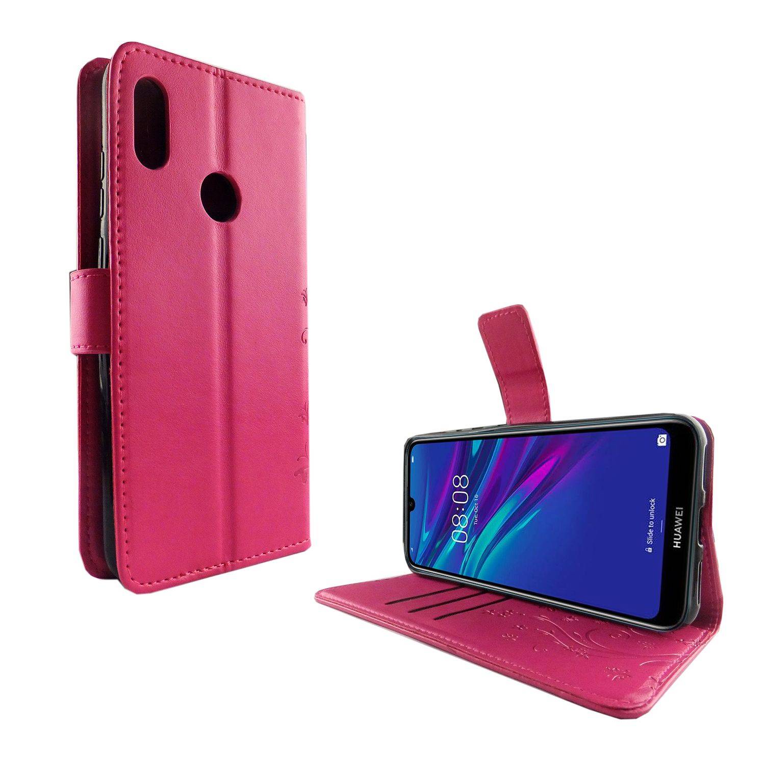 Huawei Y6 (2019) Handyhülle Bookcover Rosa