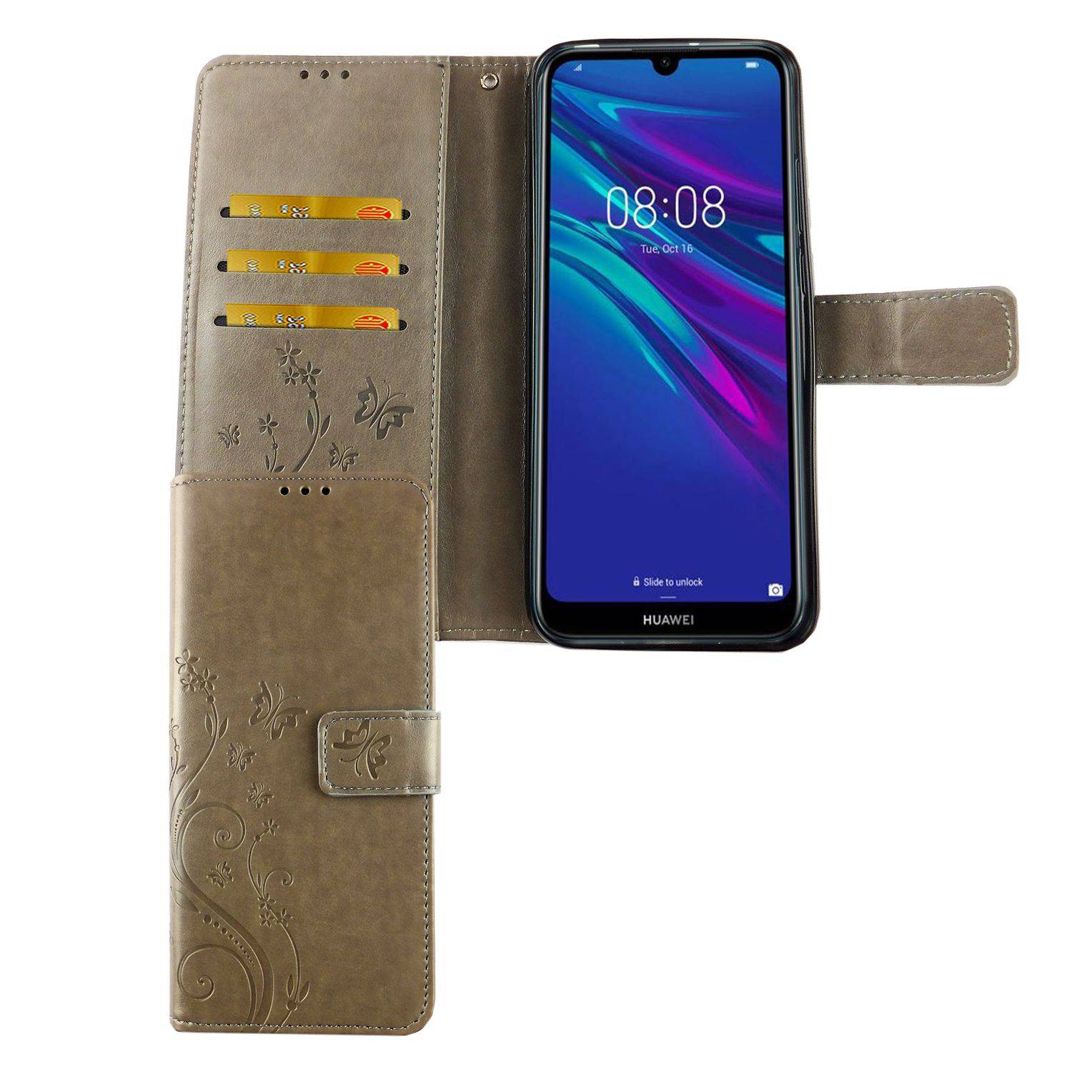Huawei Y6 (2019) Handyhülle Bookcover Grau
