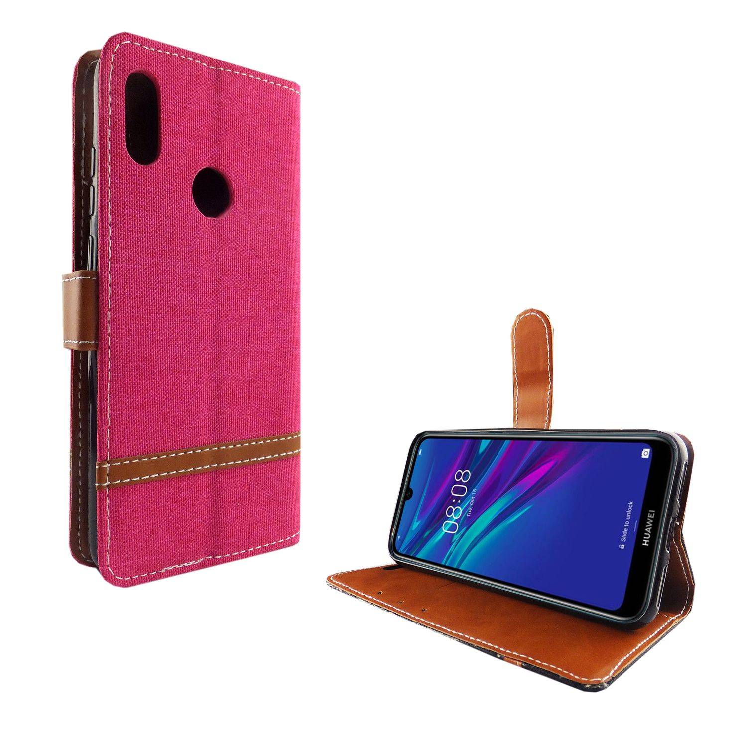 Huawei Y6 (2019) Handyhülle Bookcover Rosa