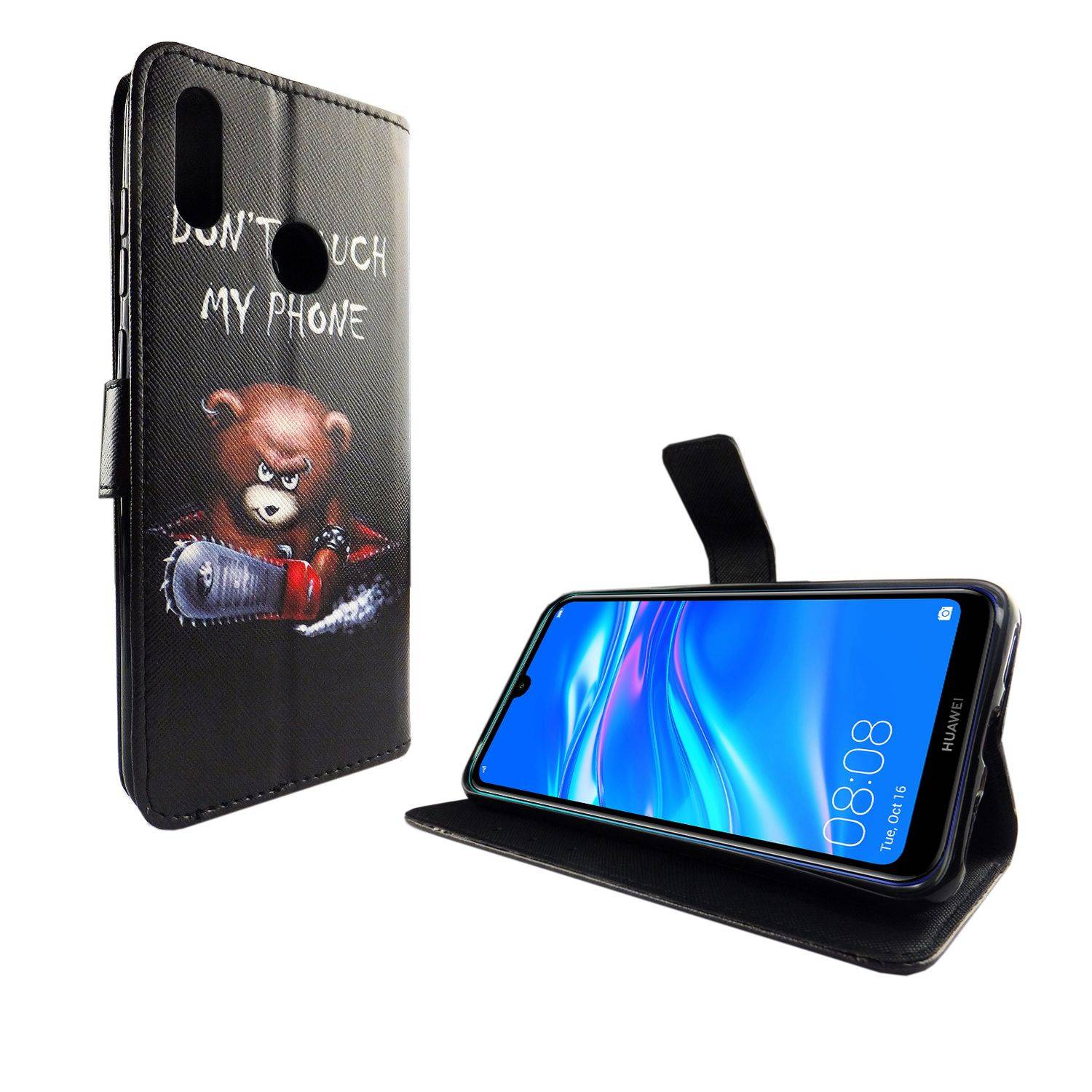 Huawei Y7 (2019) Handyhülle Bookcover Schwarz
