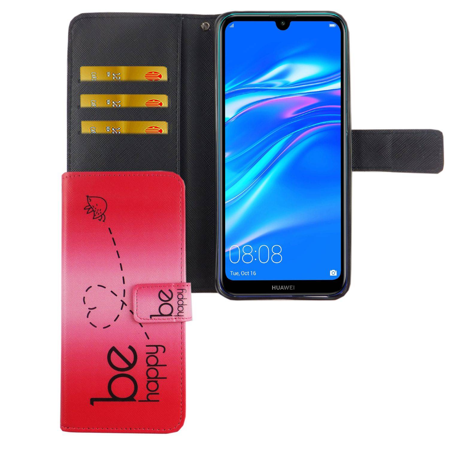 Huawei Y7 (2019) Handyhülle Bookcover Rosa