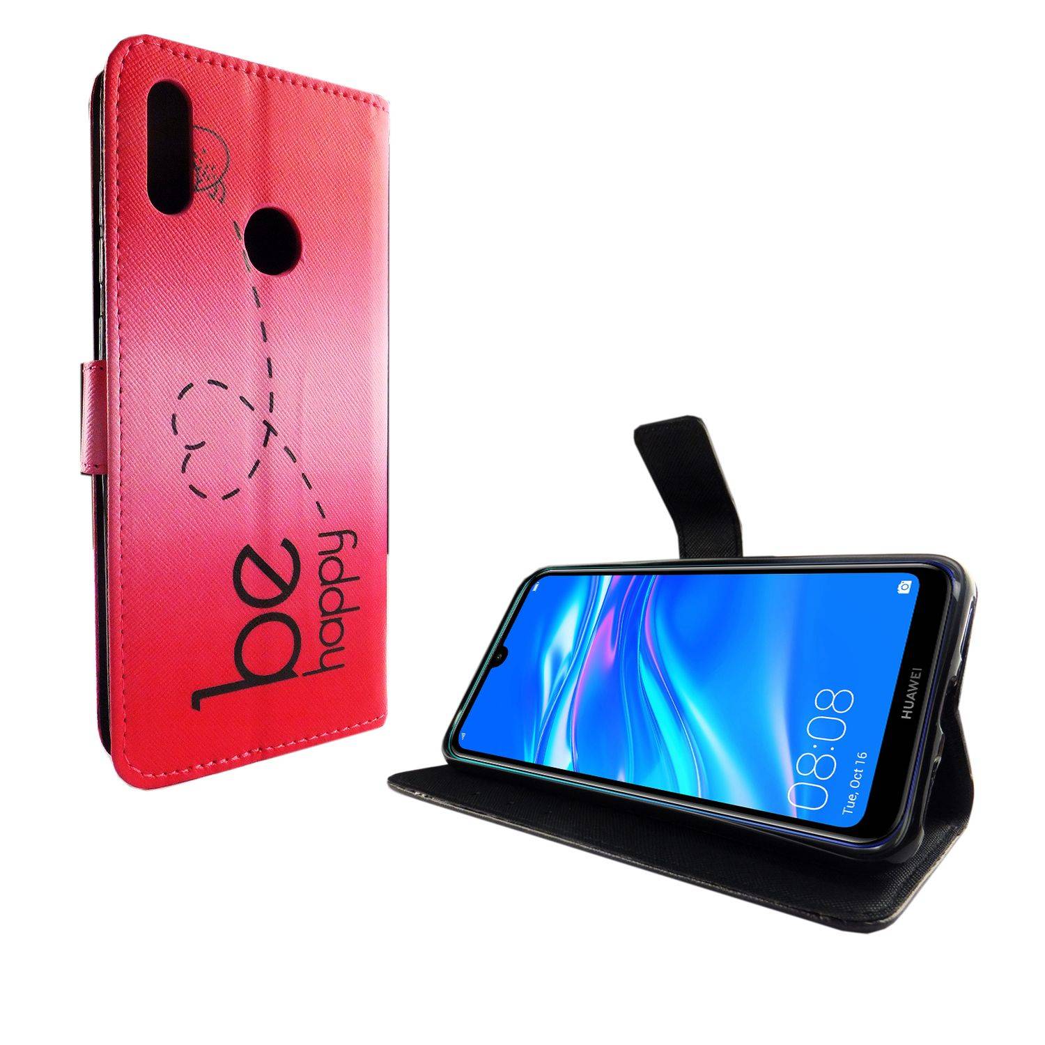 Huawei Y7 (2019) Handyhülle Bookcover Rosa
