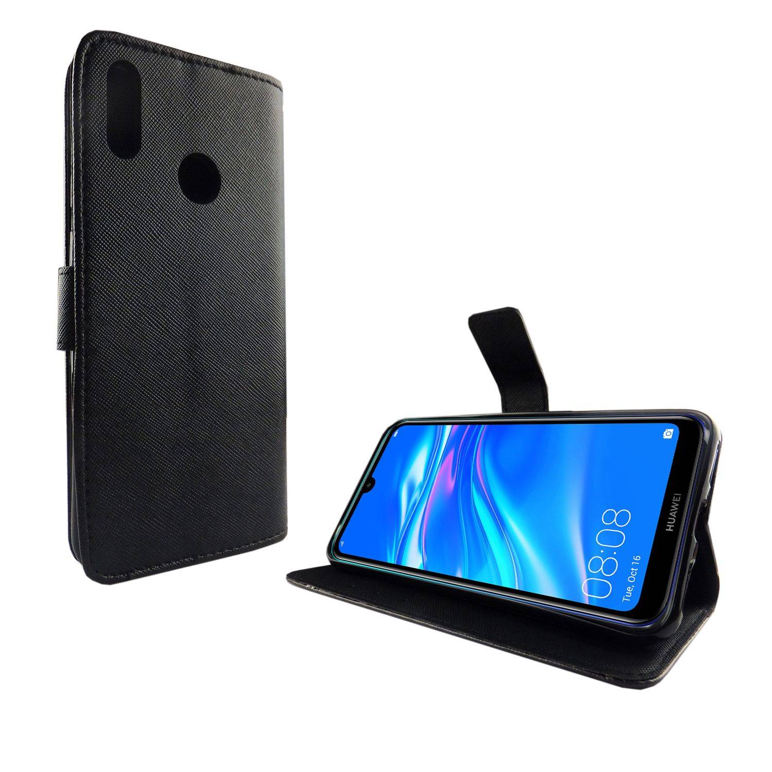 Huawei Y7 (2019) Handyhülle Bookcover Schwarz