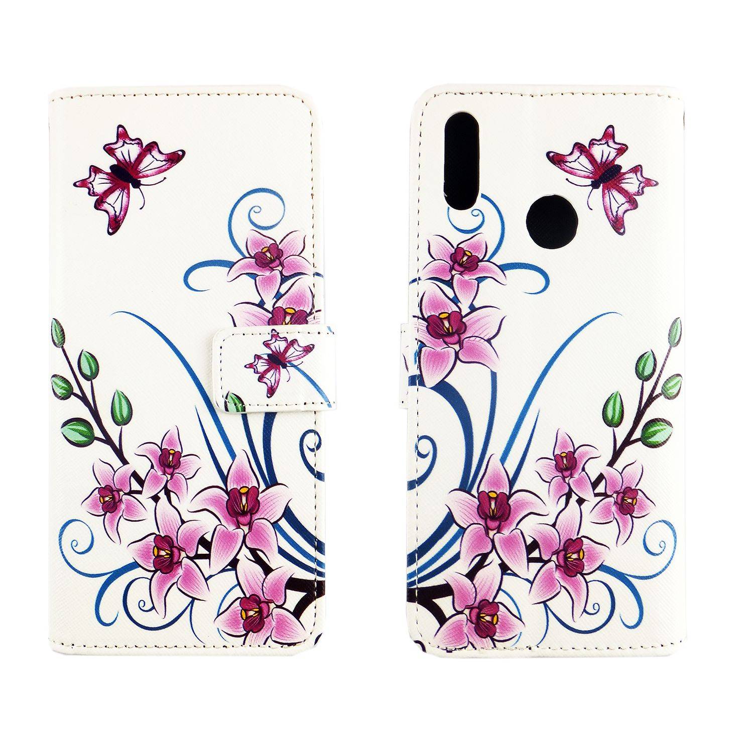 Huawei Y7 (2019) Handyhülle Bookcover Weiß