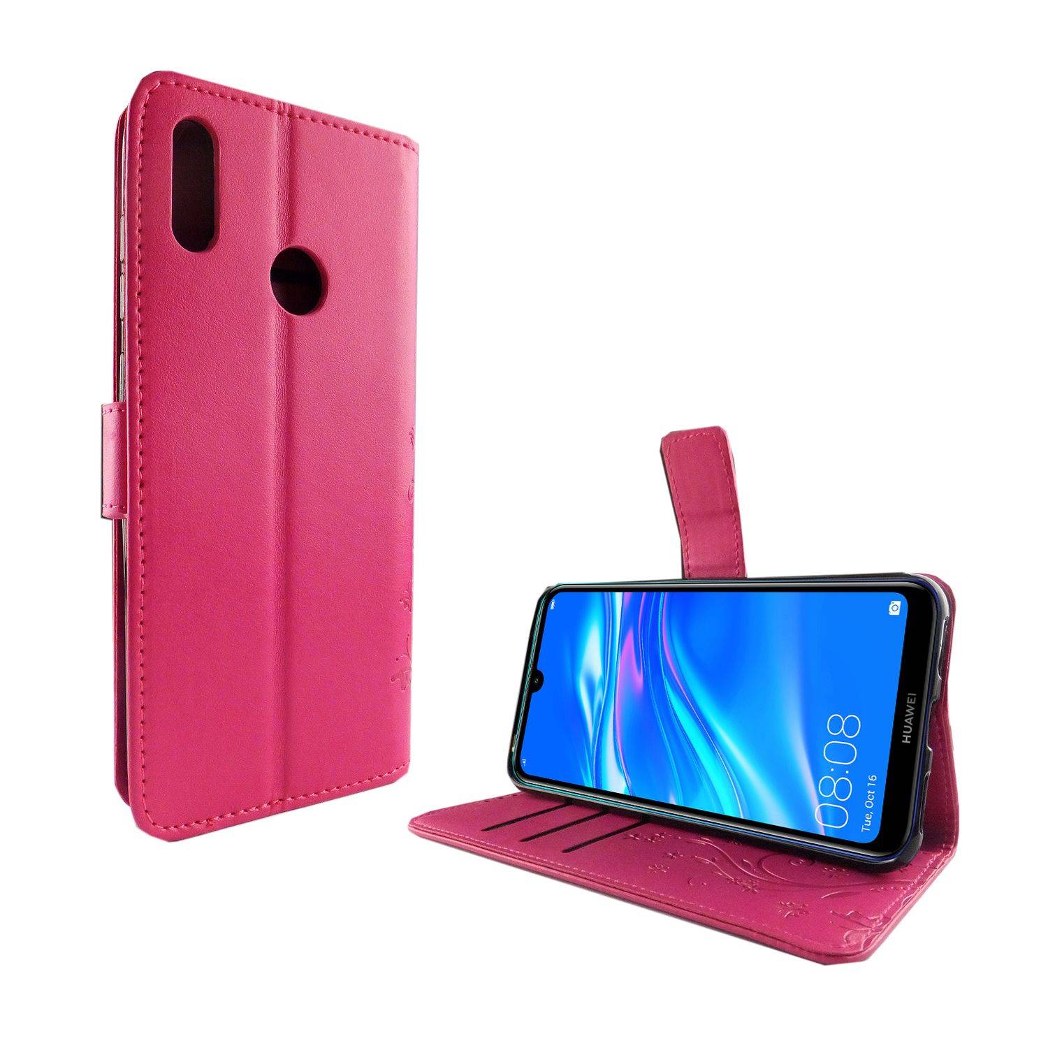 Huawei Y7 (2019) Handyhülle Bookcover Rosa