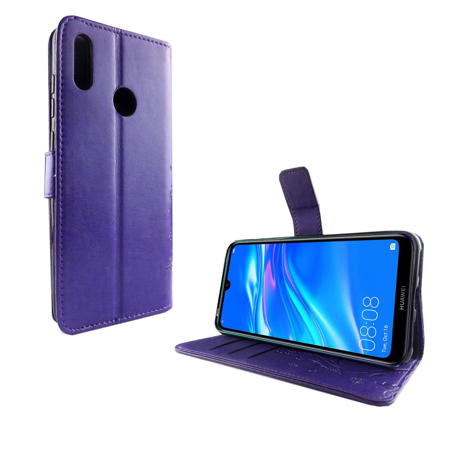 Huawei Y7 (2019) Handyhülle Bookcover Violett