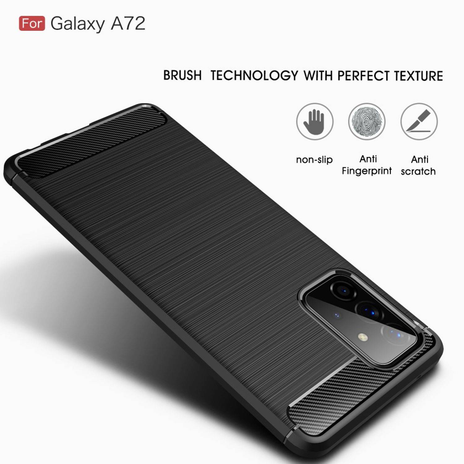 Samsung Galaxy A72 Handyhülle Backcover Schwarz
