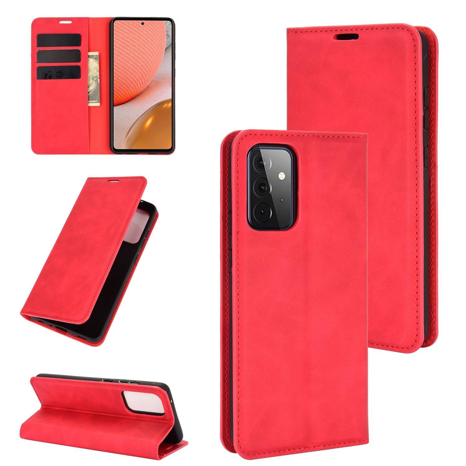 Samsung Galaxy A72 5G Handyhülle Bookcover Rot