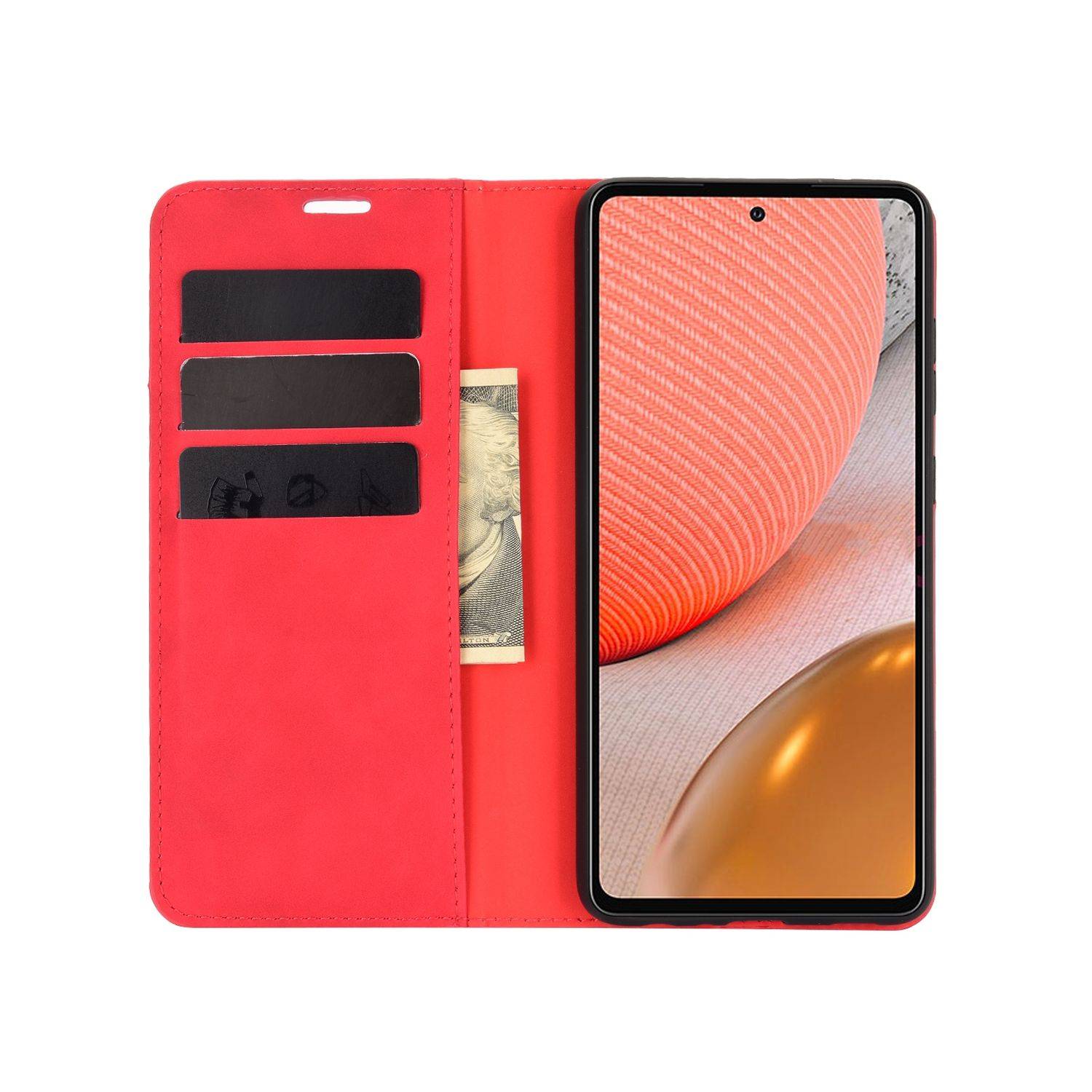 Samsung Galaxy A72 5G Handyhülle Bookcover Rot