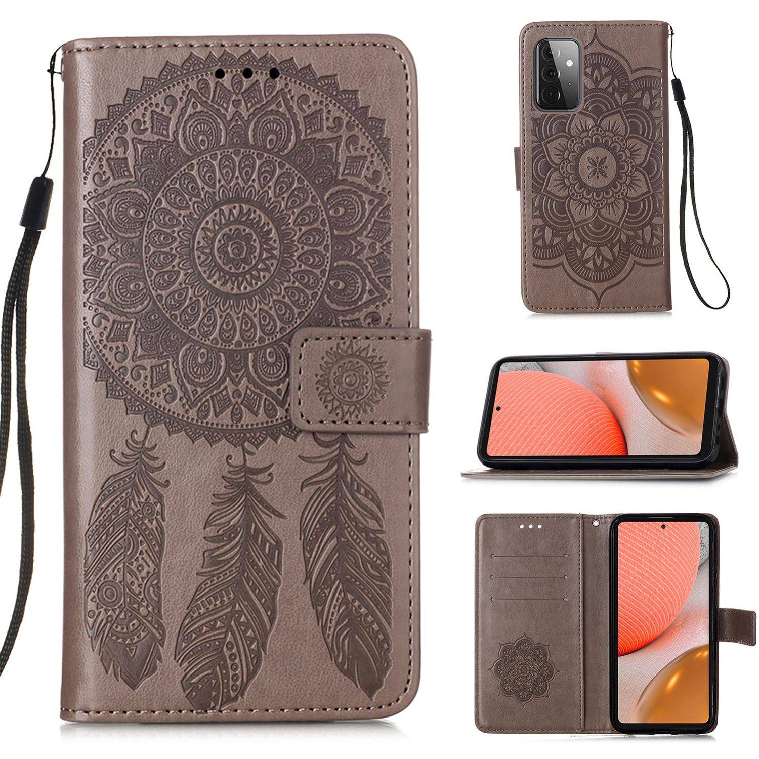 Samsung Galaxy A72 5G Handyhülle Bookcover Grau