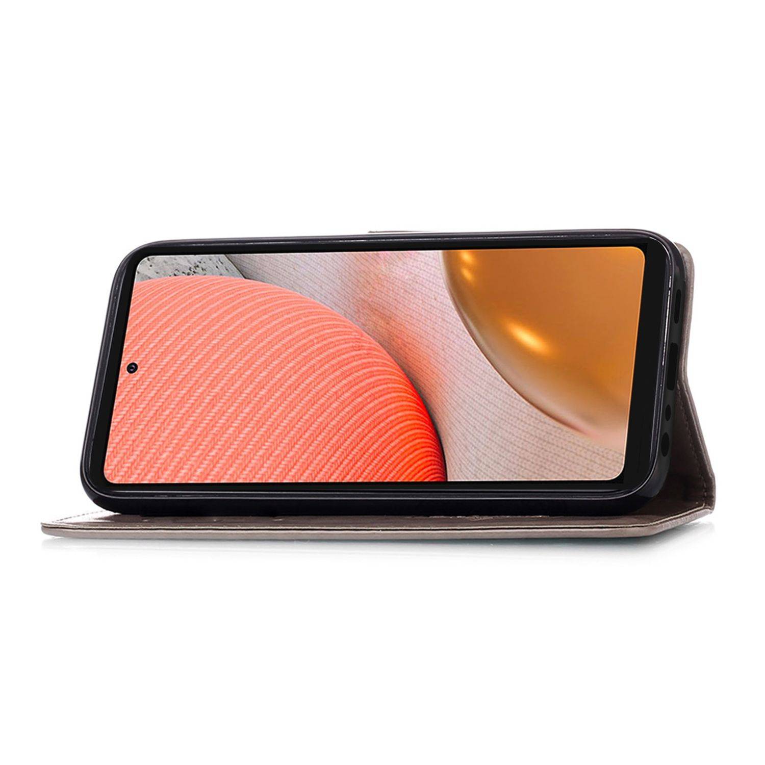 Samsung Galaxy A72 5G Handyhülle Bookcover Grau