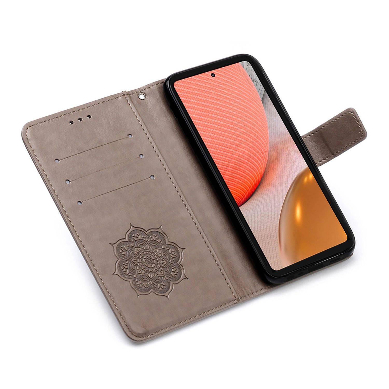Samsung Galaxy A72 5G Handyhülle Bookcover Grau