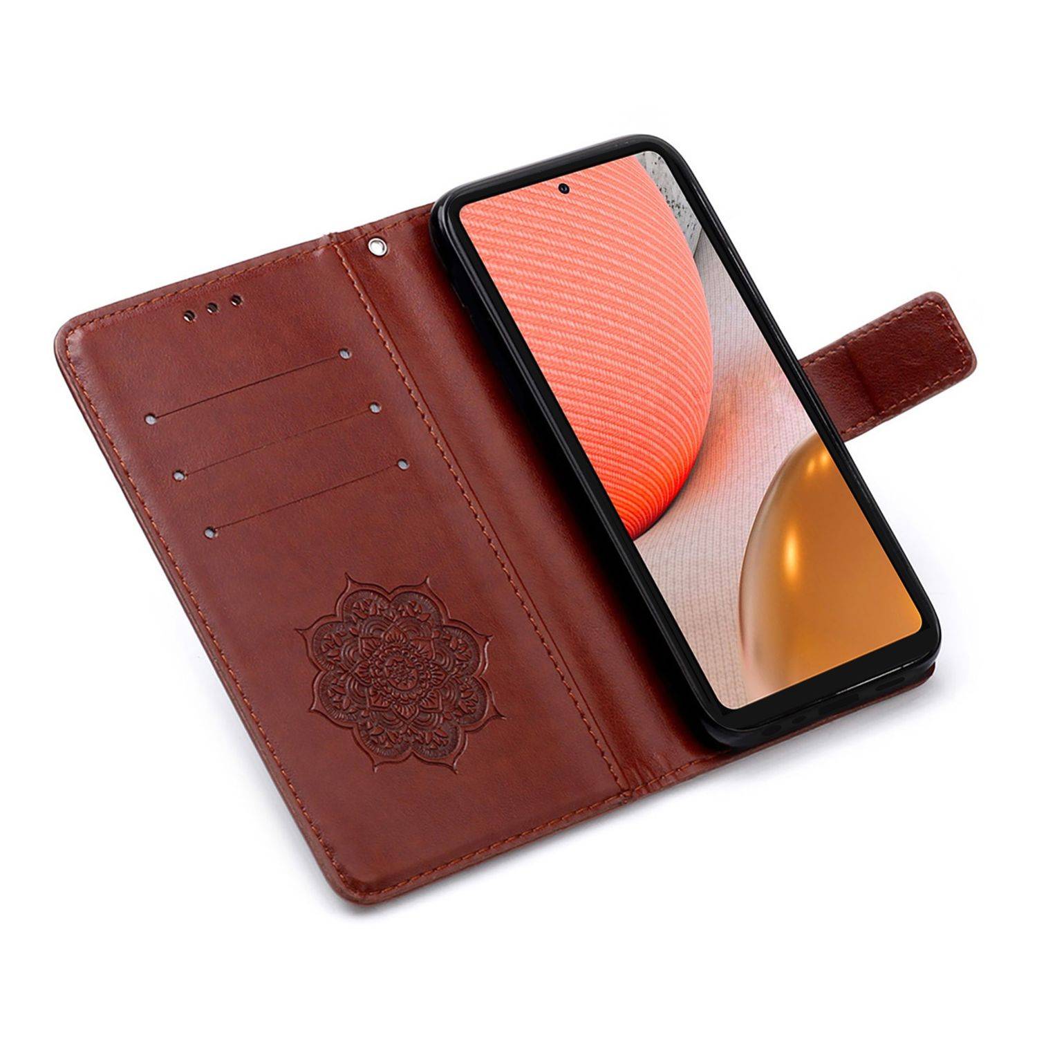 Samsung Galaxy A72 5G Handyhülle Bookcover Braun