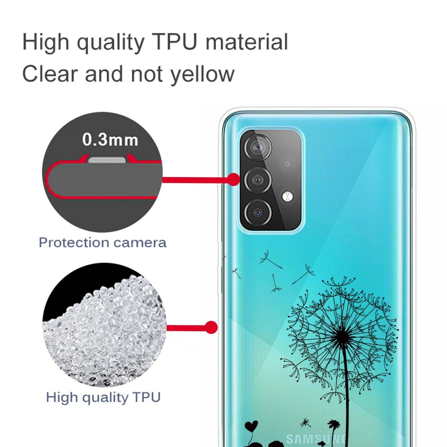 Samsung Galaxy A72 5G Handyhülle Backcover Transparent
