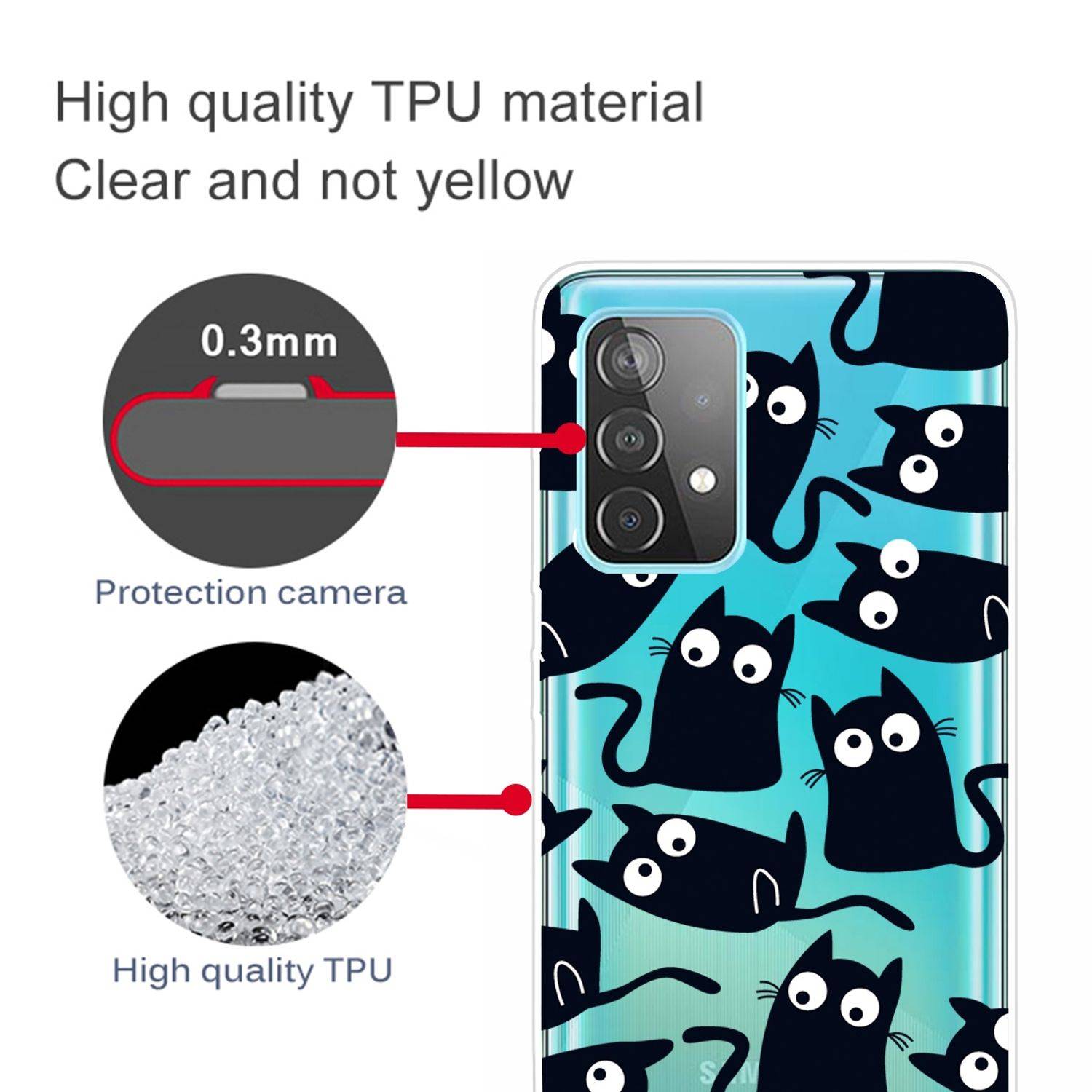 Samsung Galaxy A72 5G Handyhülle Backcover Transparent