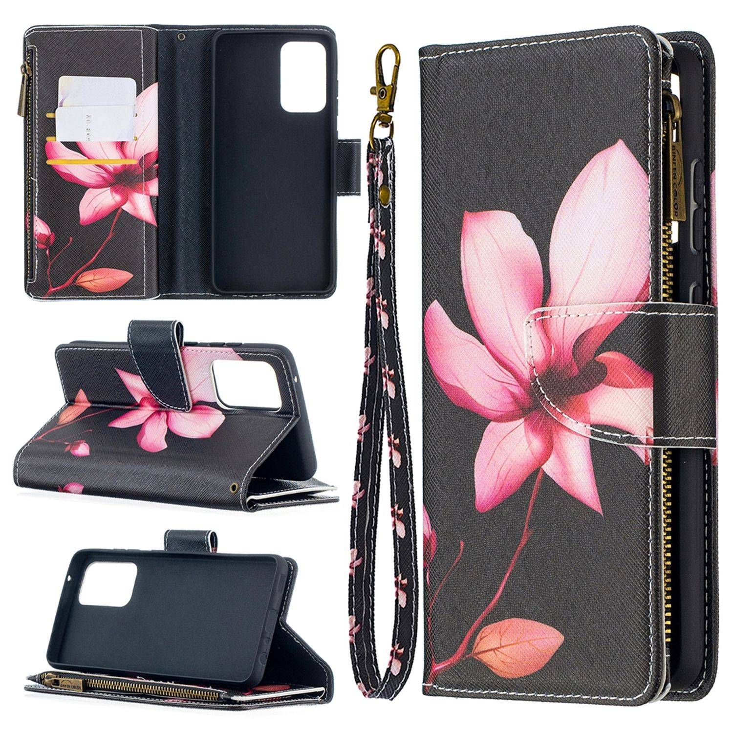 Hülle kompatibel mit Samsung Galaxy A52 4G / 5G / A52s Kunstleder Handyhülle - Handy Case Schwarz