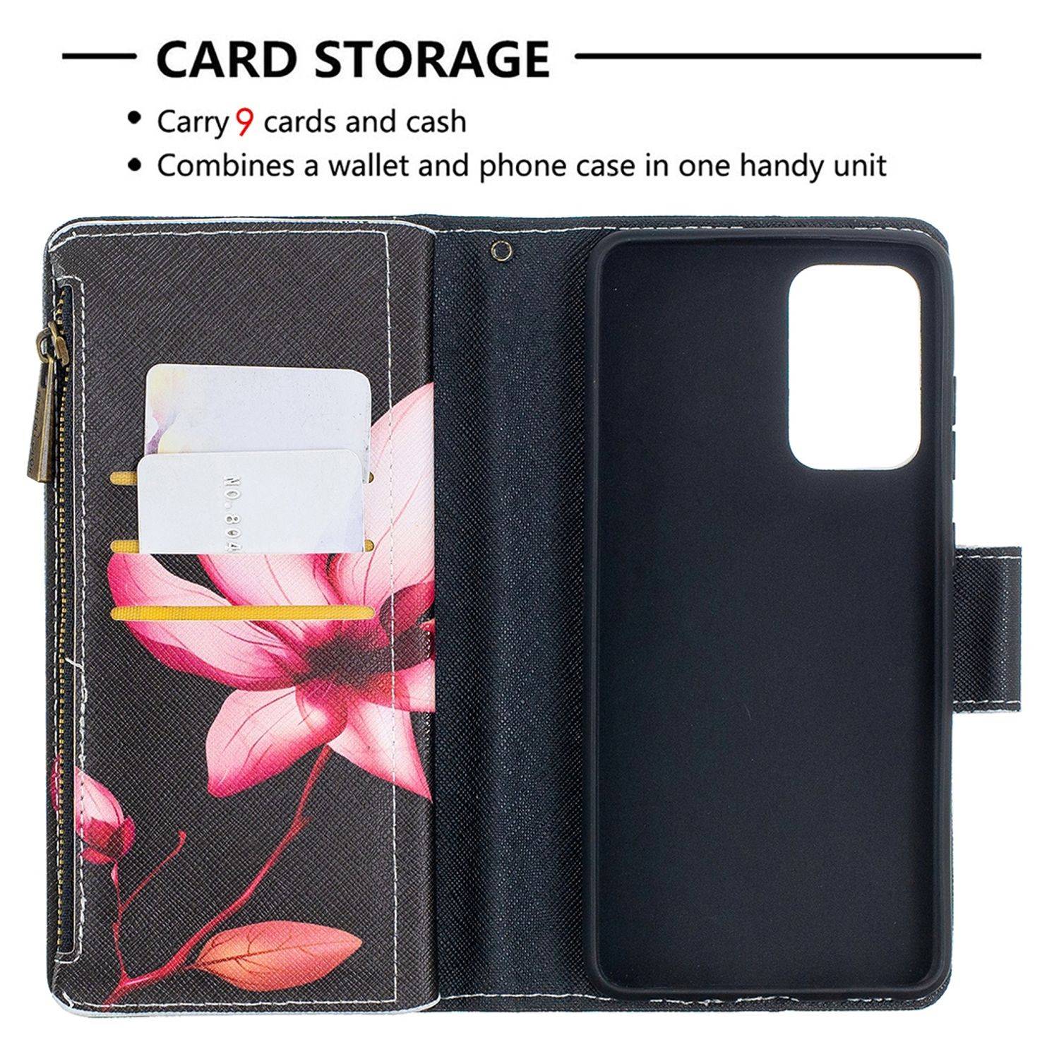 Hülle kompatibel mit Samsung Galaxy A52 4G / 5G / A52s Kunstleder Handyhülle - Handy Case Schwarz