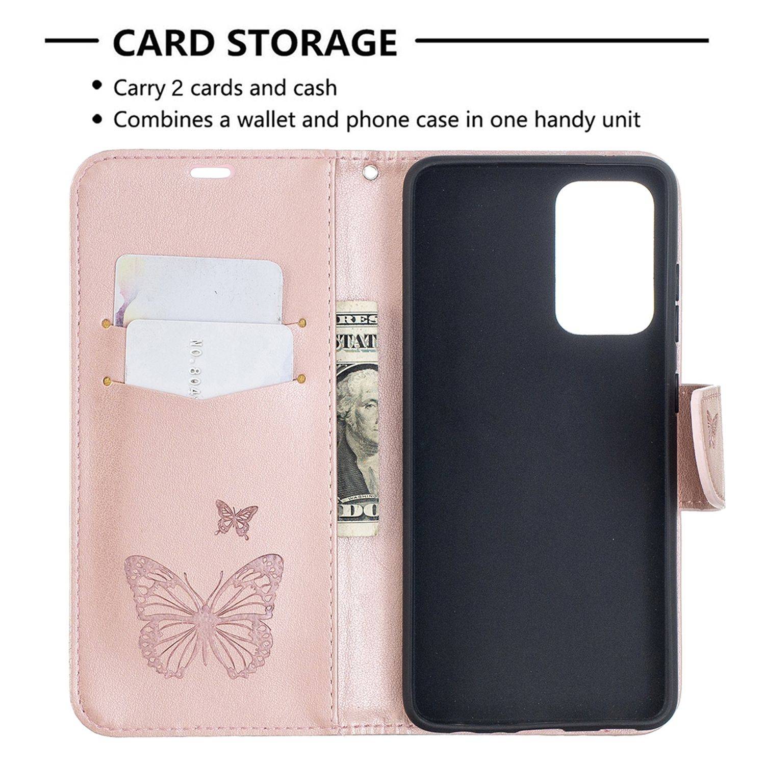 Samsung Galaxy A52 5G Handyhülle Bookcover Rosa