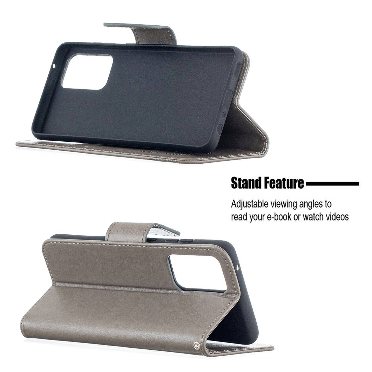 Samsung Galaxy A52 5G Handyhülle Bookcover Grau