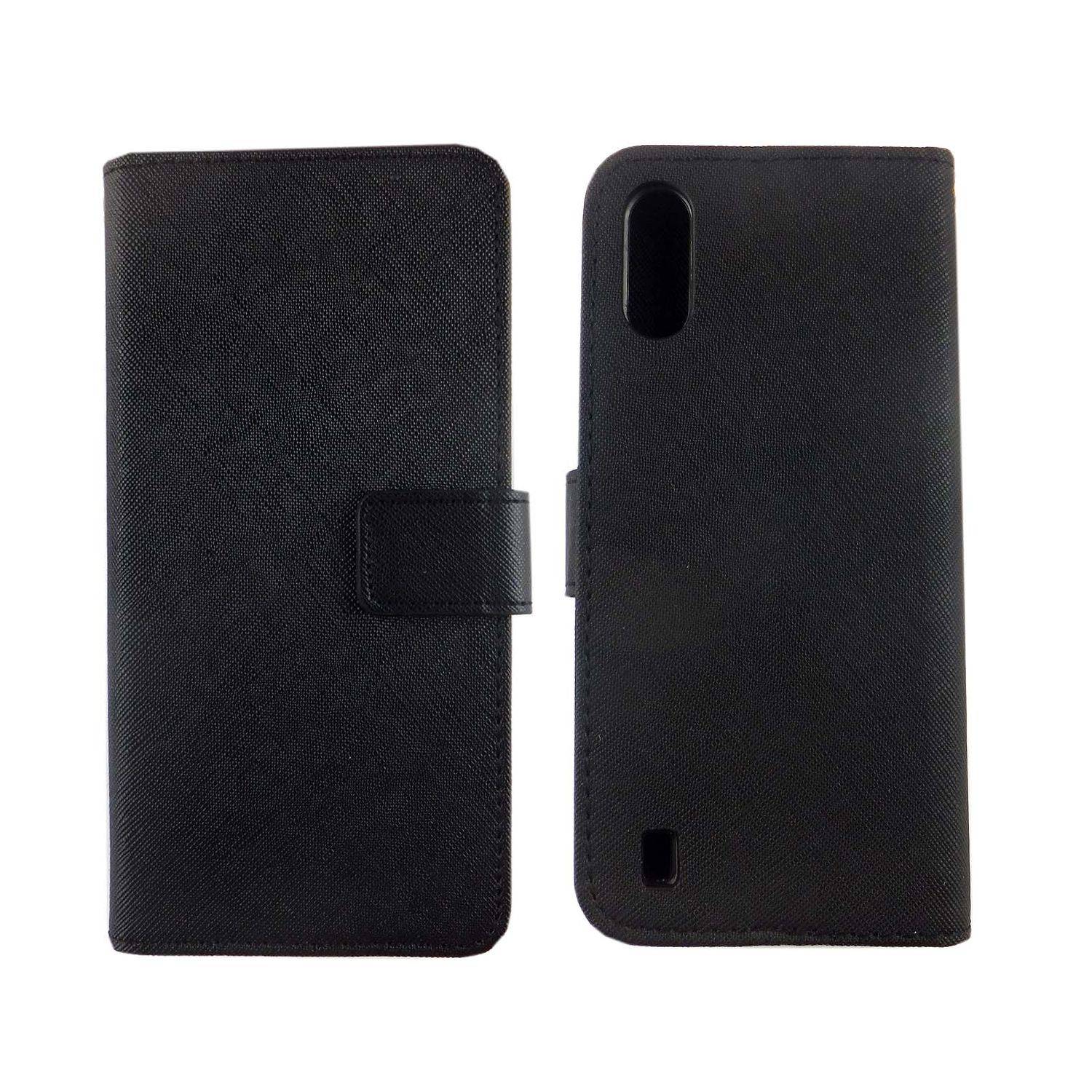 Samsung Galaxy A01 Handyhülle Bookcover Schwarz