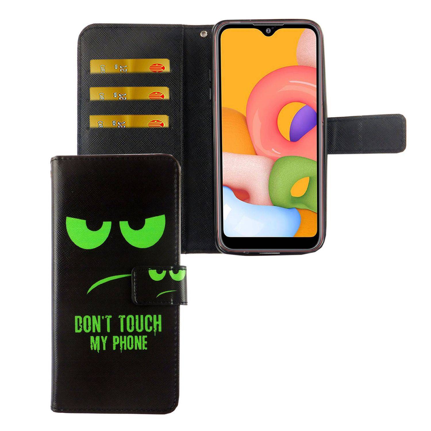 Samsung Galaxy A01 Handyhülle Bookcover Schwarz