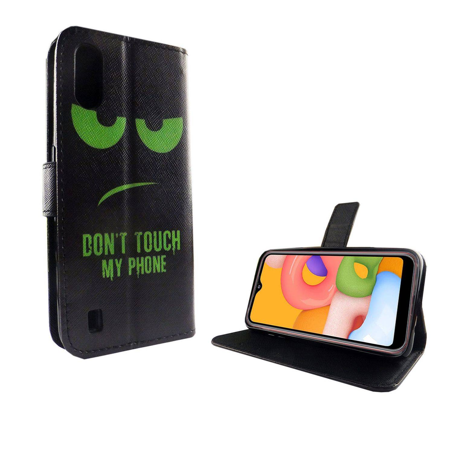 Samsung Galaxy A01 Handyhülle Bookcover Schwarz